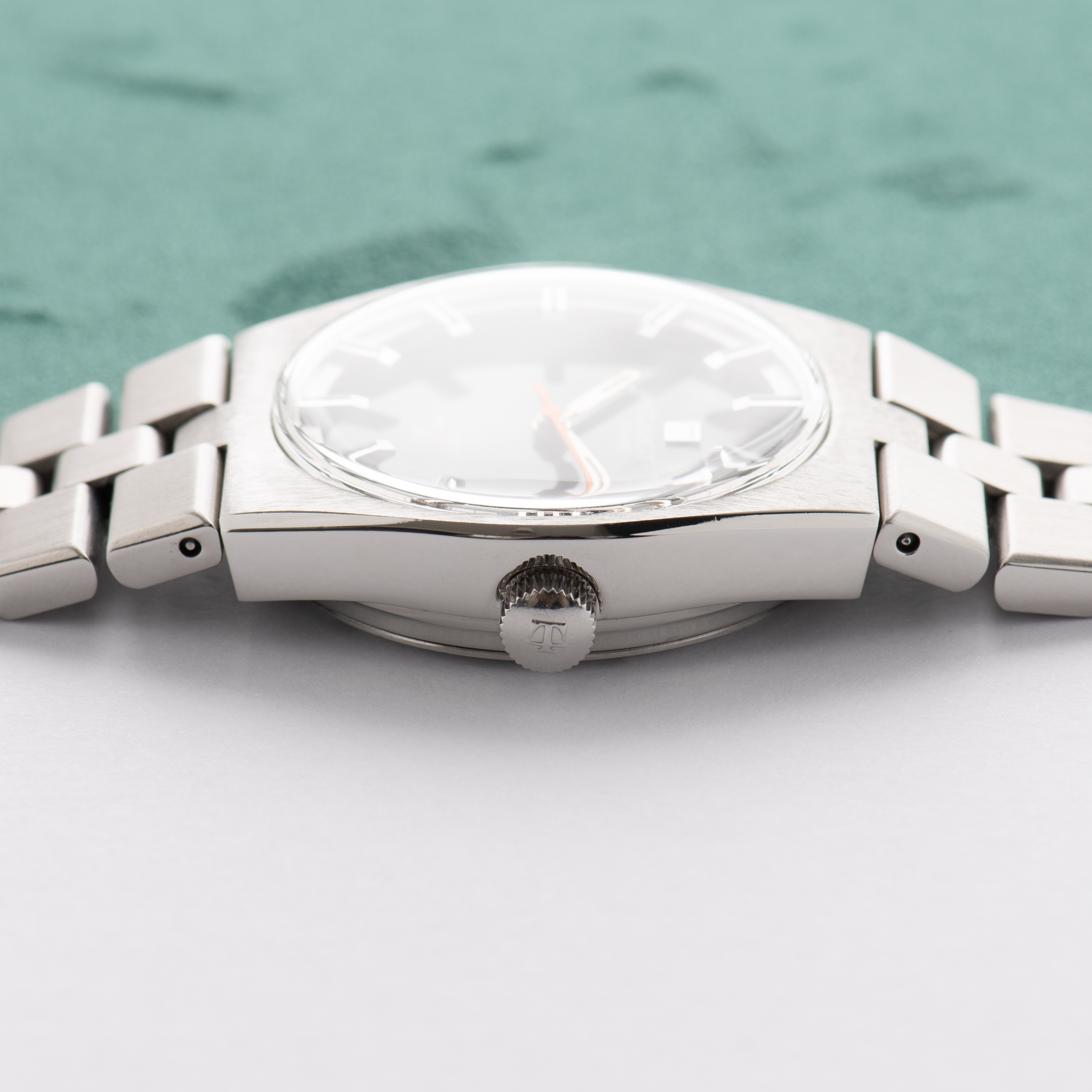 View of Tissot Swiss Automatic PR526 GL Green/Silver Dial Ref 64005 15 0198