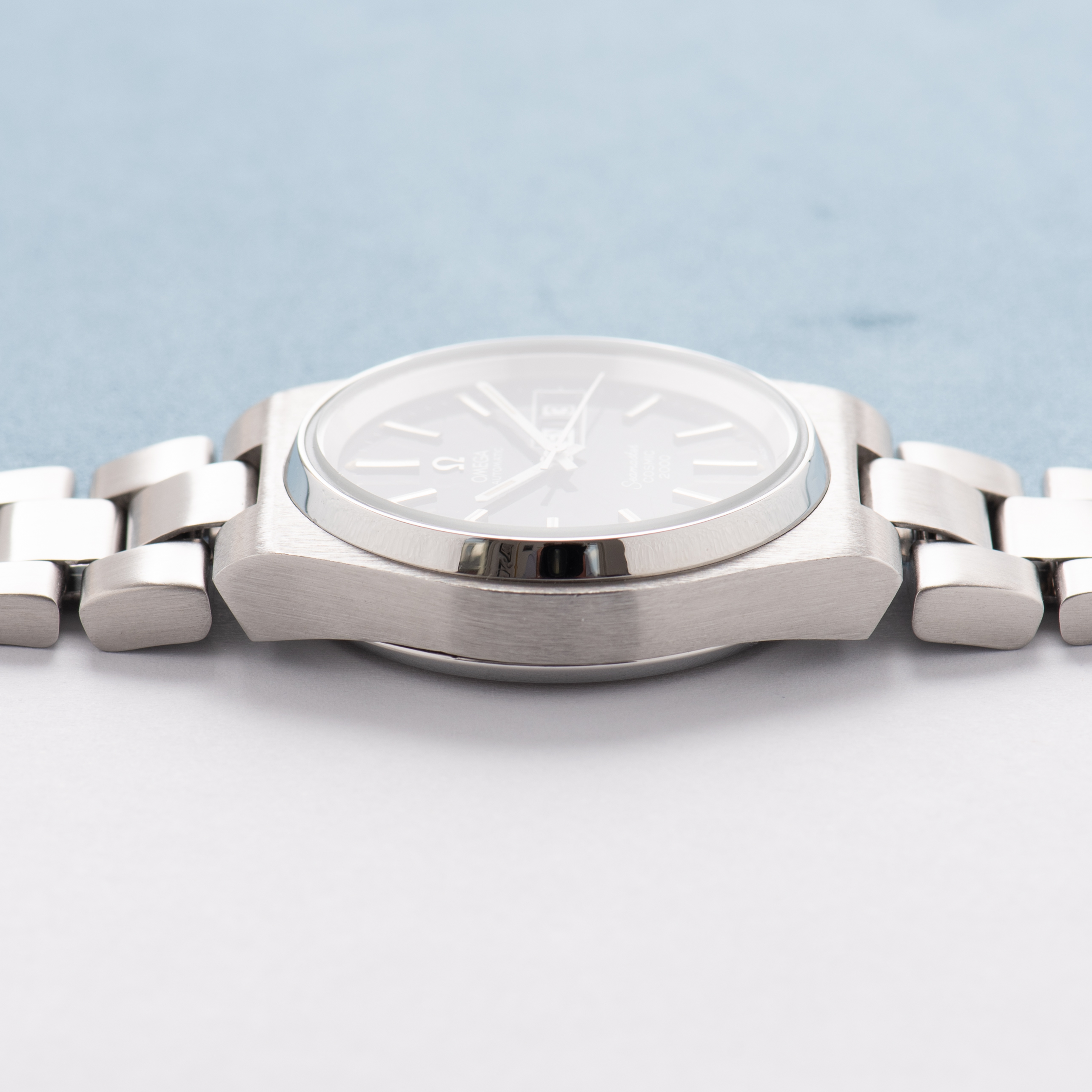 View of Omega Automatic Seamaster Cosmic 2000 Spider dial Réf 166.0129 from 1973