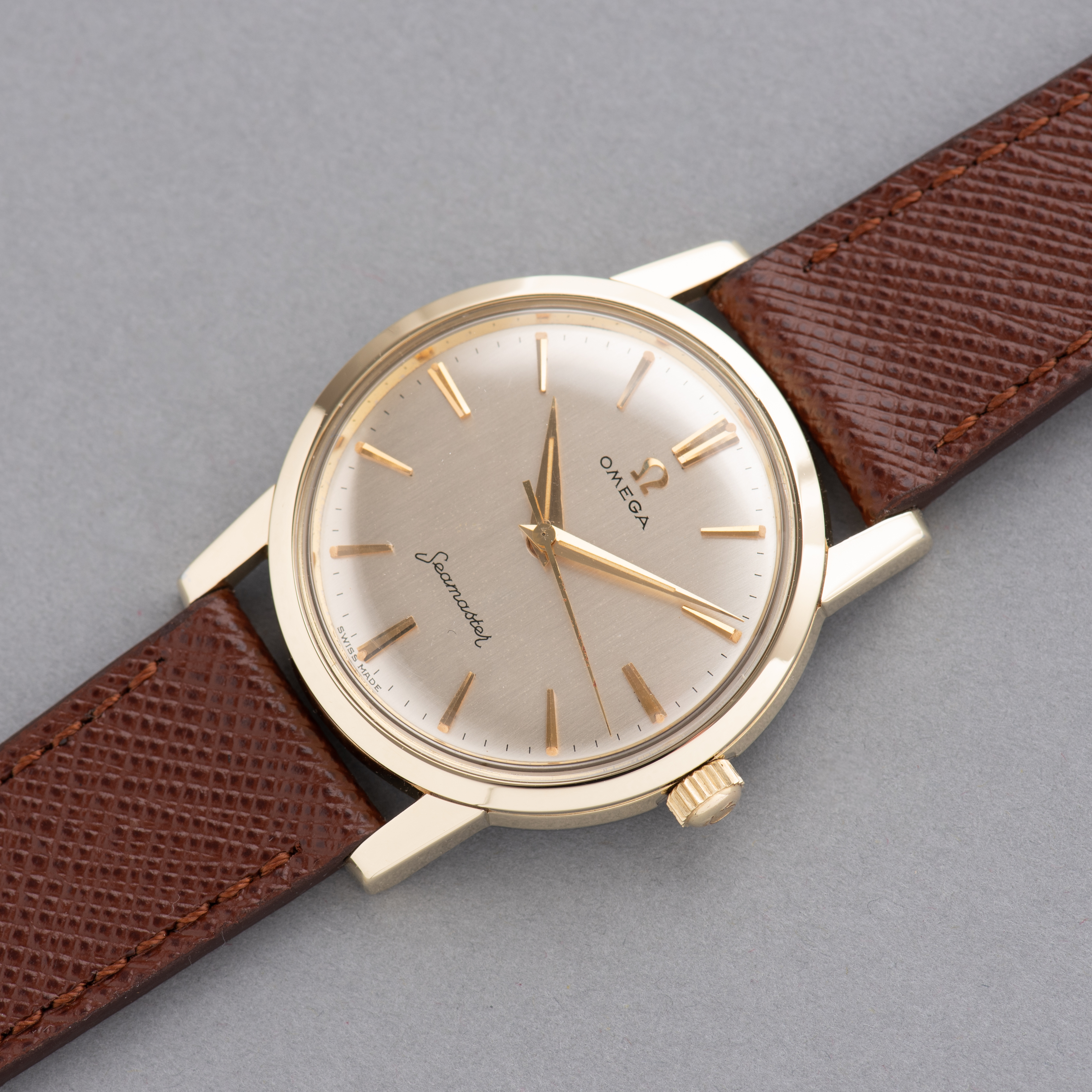 Zicht op Omega Seamaster Gold Cappped ref 14759-62 SC uit 1962