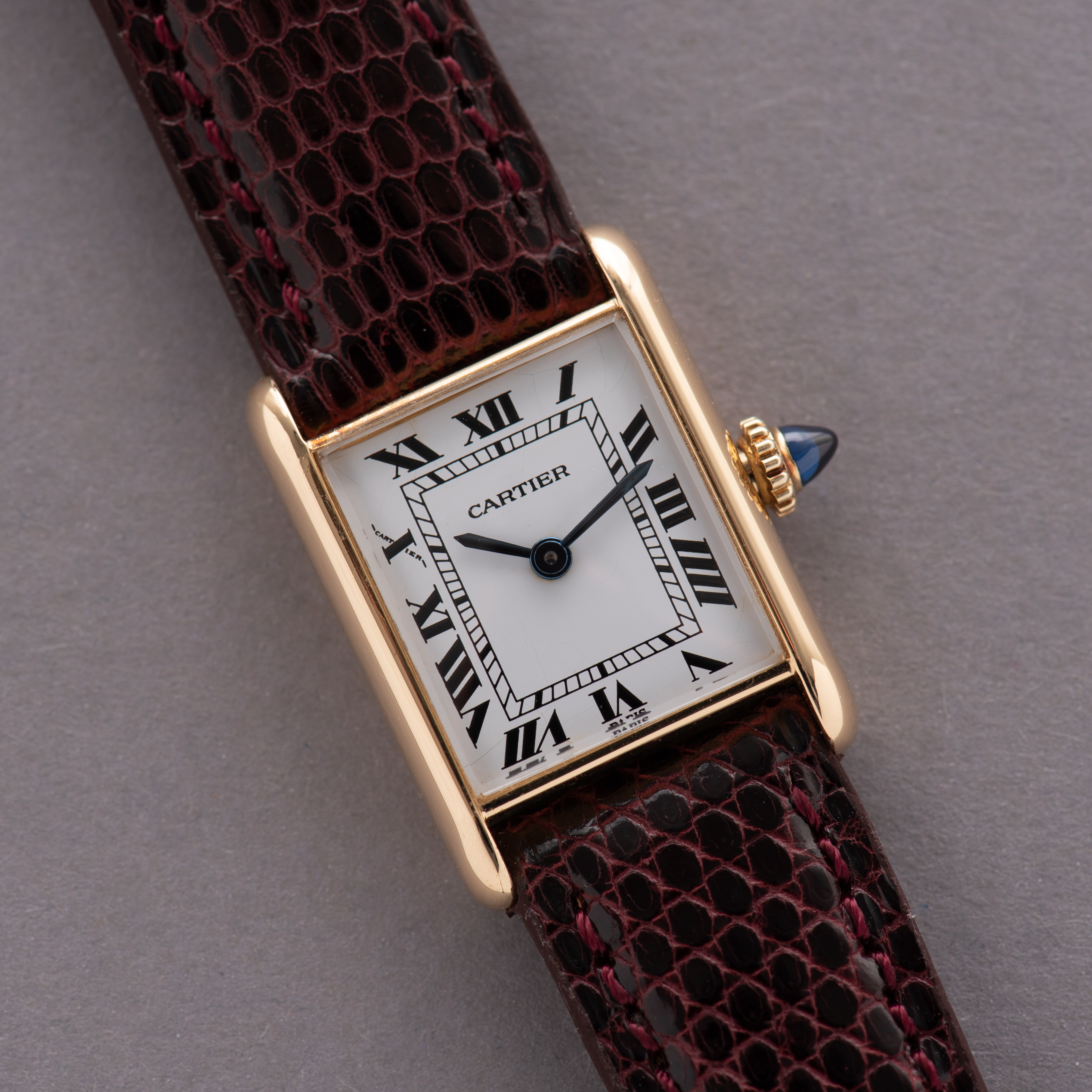 View of Cartier Tank Louis Paris Lady Gold 18k from 1980