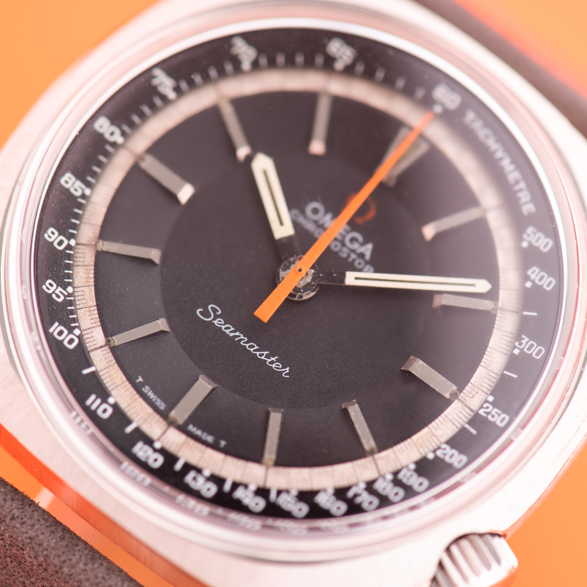 Zicht op Omega Chronostop Seamaster cal 865 réf 145.007 from 1968