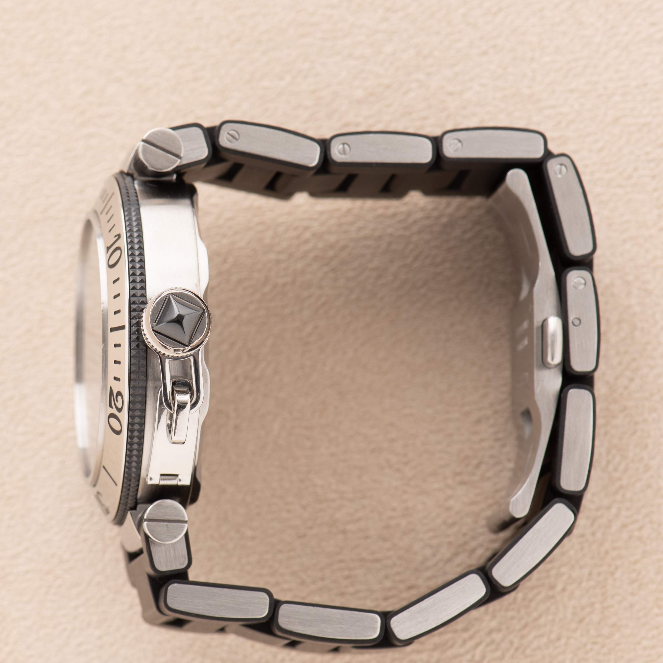 View of Cartier Pasha Seatimer Black Dial Ref 2790