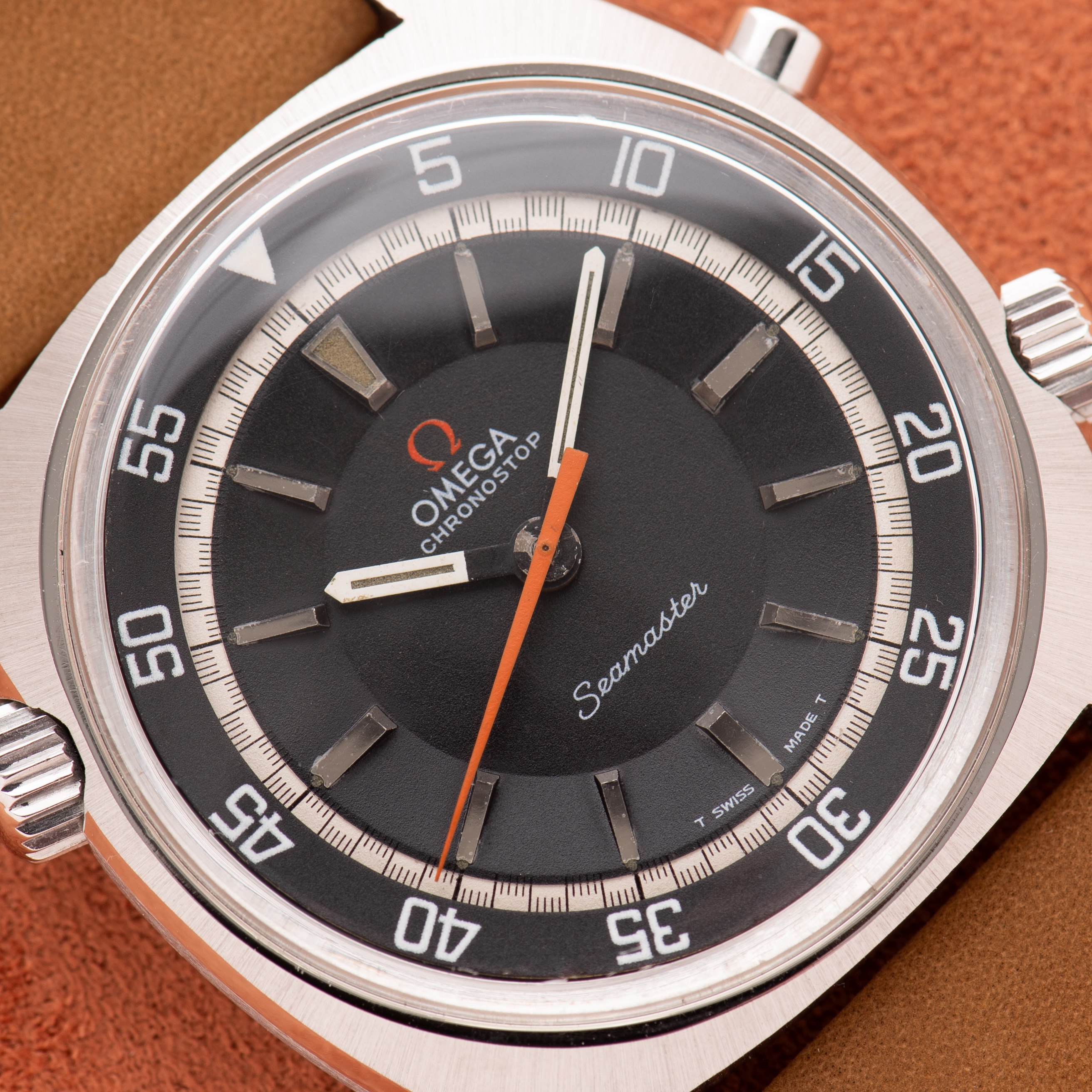 Zicht op Omega Chronostop Seamaster cal 865 réf 145.008 from 1969