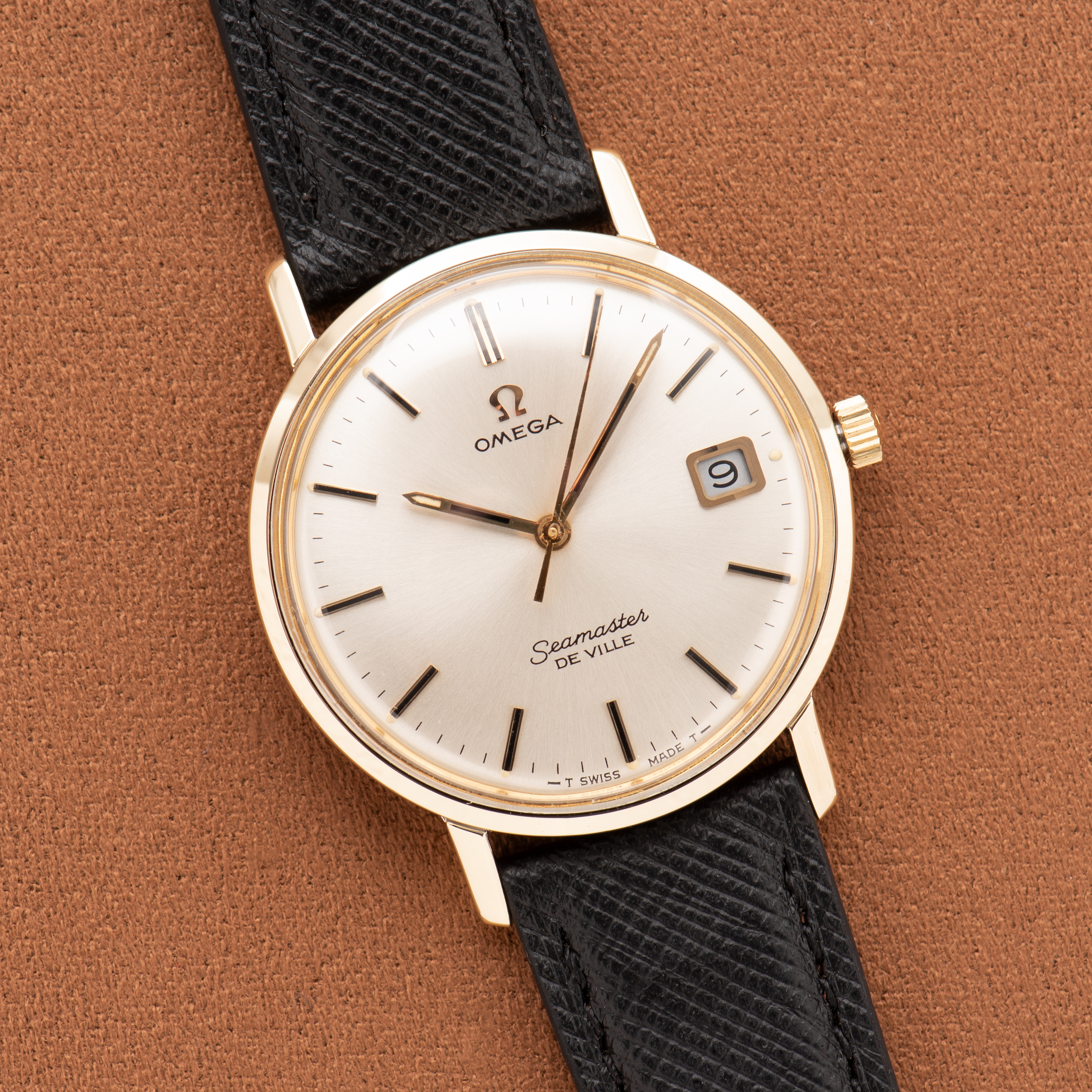 View of Omega Seamaster De Ville Date Gold/Steel Ref 136,020 SP from 1970