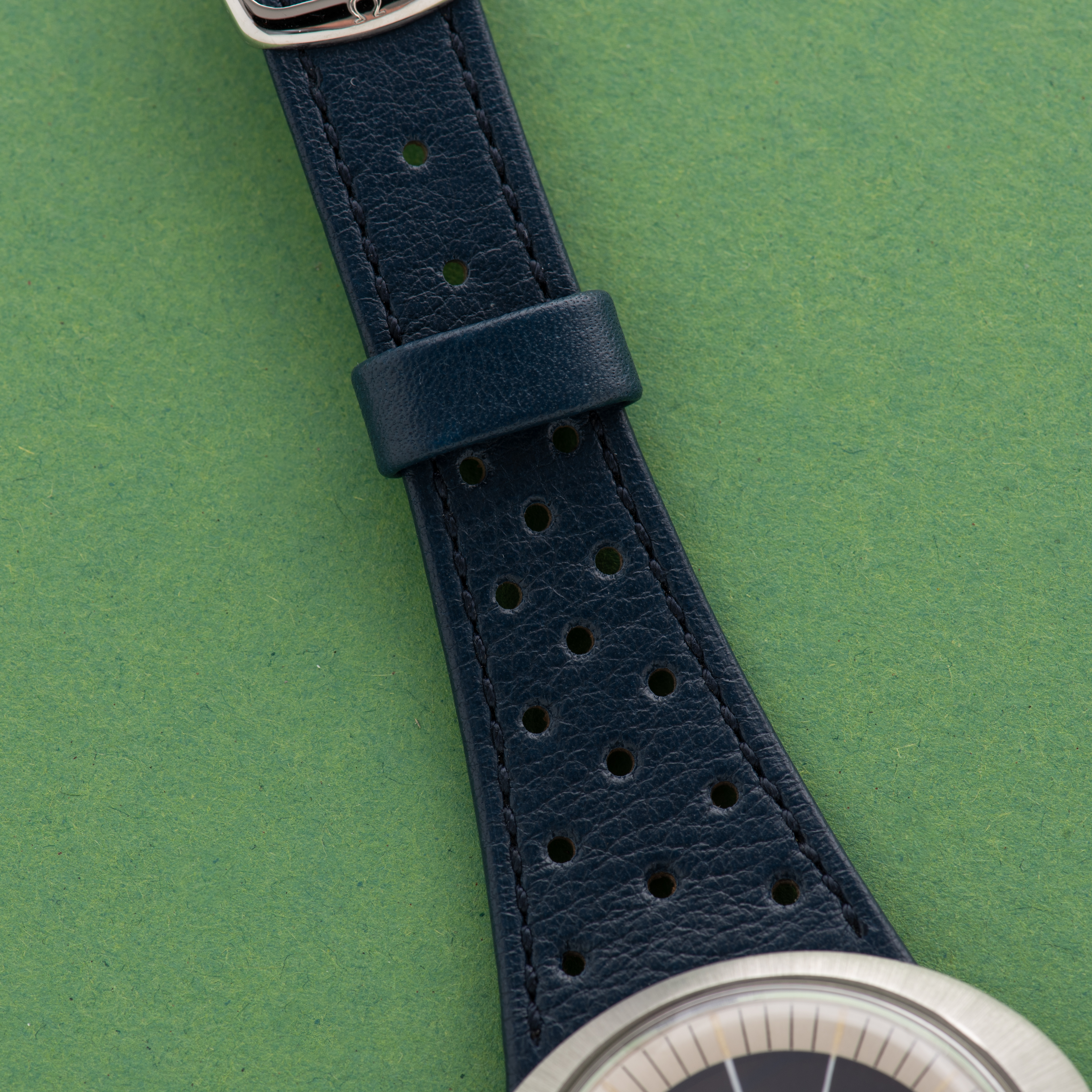 View of Omega Genève Dynamic Automatic Blue Dial from 1968 Ref 166.039