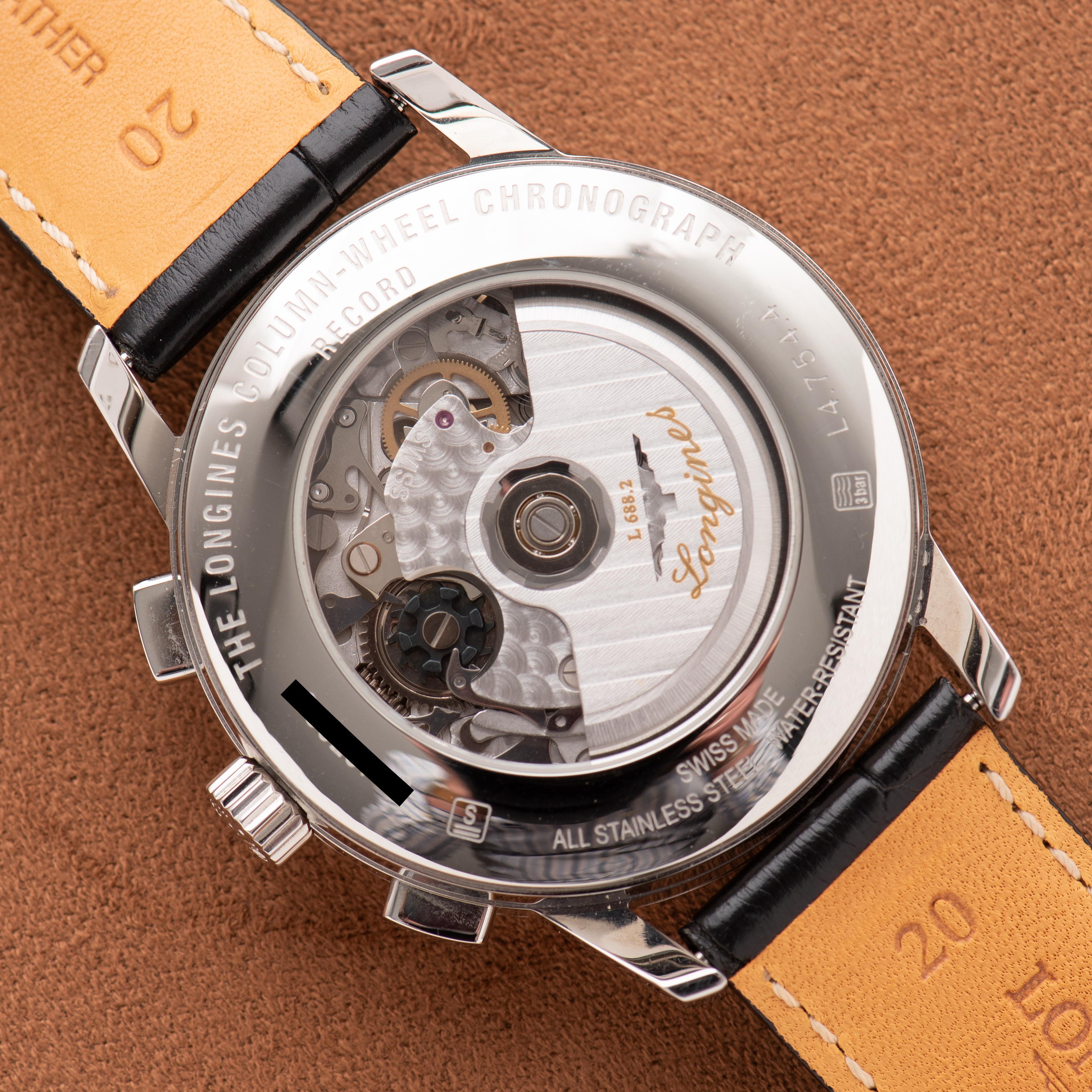 Zicht op Longines Heritage Chronograph Column Wheel Ref L.4.754.4 Volledige Set uit 2024
