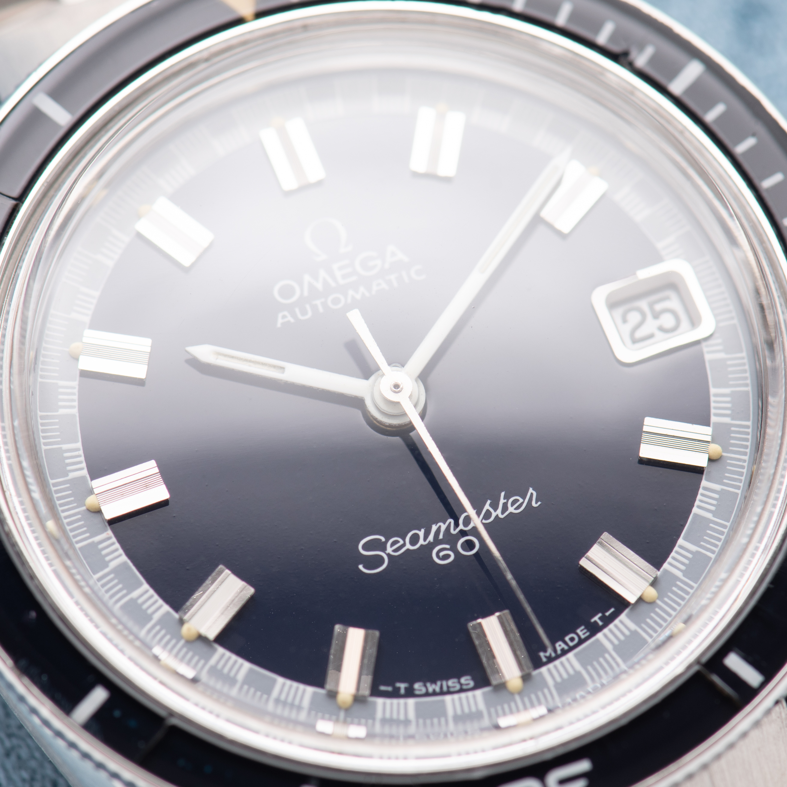 View of Omega Automatic Seamaster 60 Divers from 1969 Ref 166.062