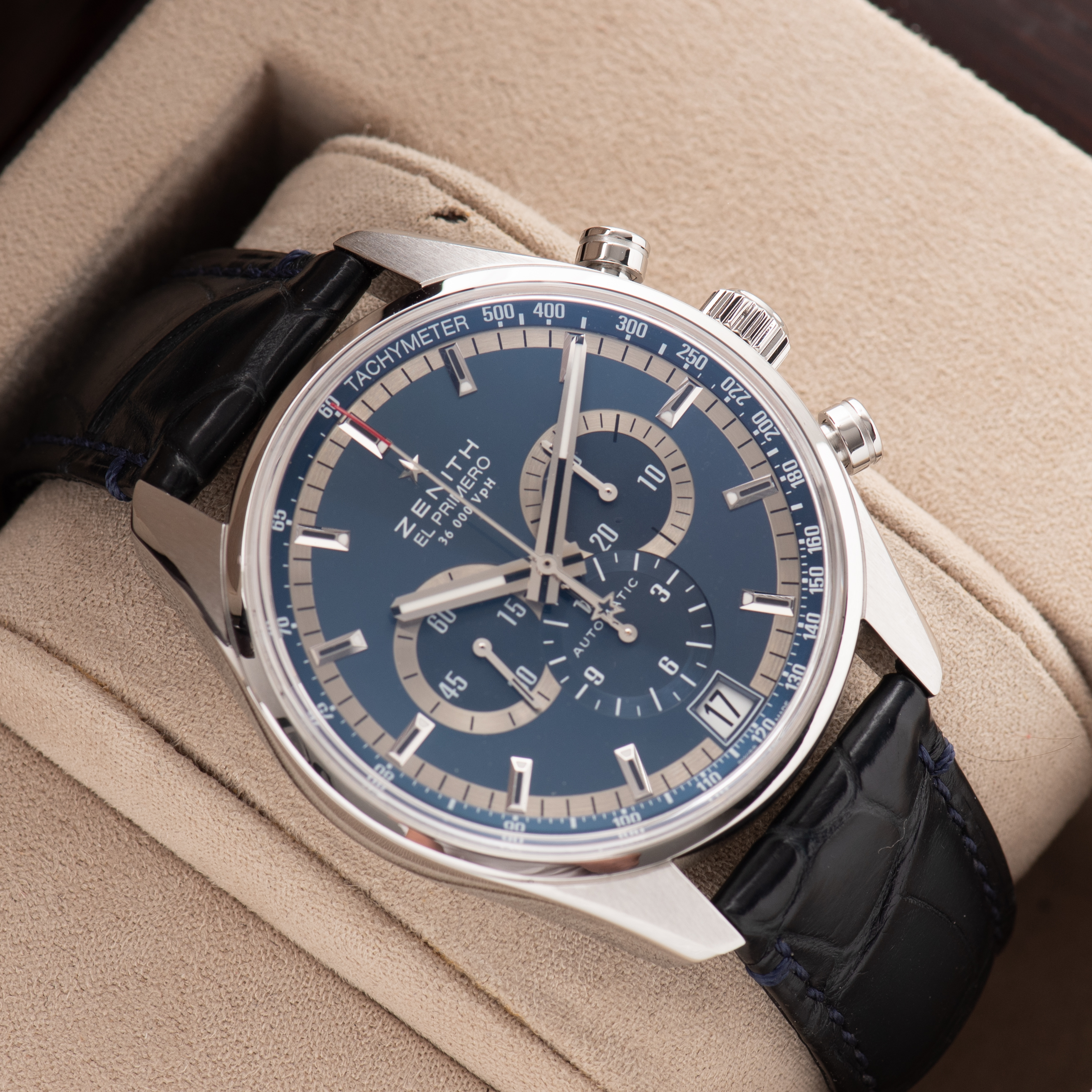 Zicht op Zenith El Primero 36'000 VpH Edition Limited "Charles Vermot" 690/1975 vanaf 2014
