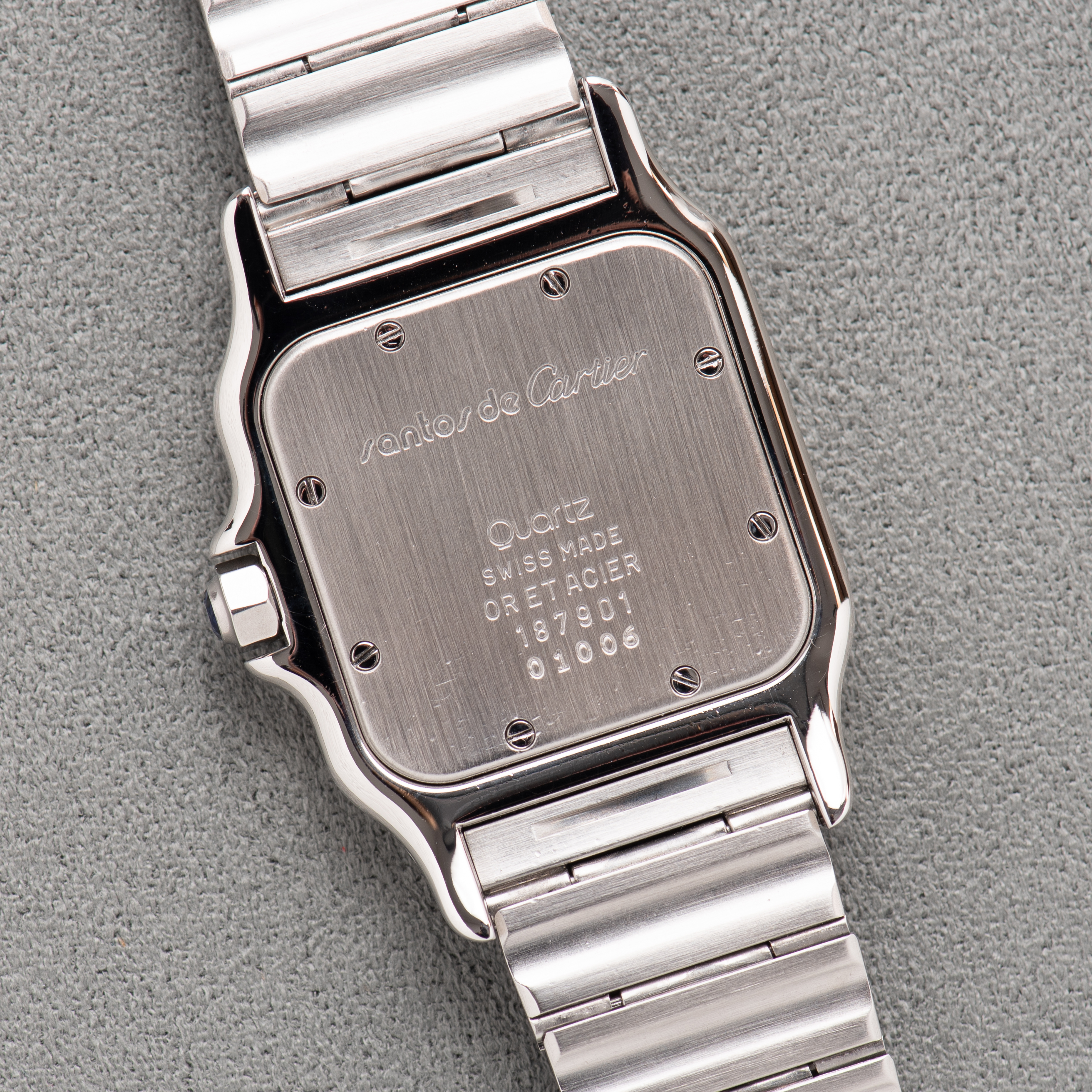 Vue de Cartier Santos Galbée Or/acier réf 187901 from 1987 with papers