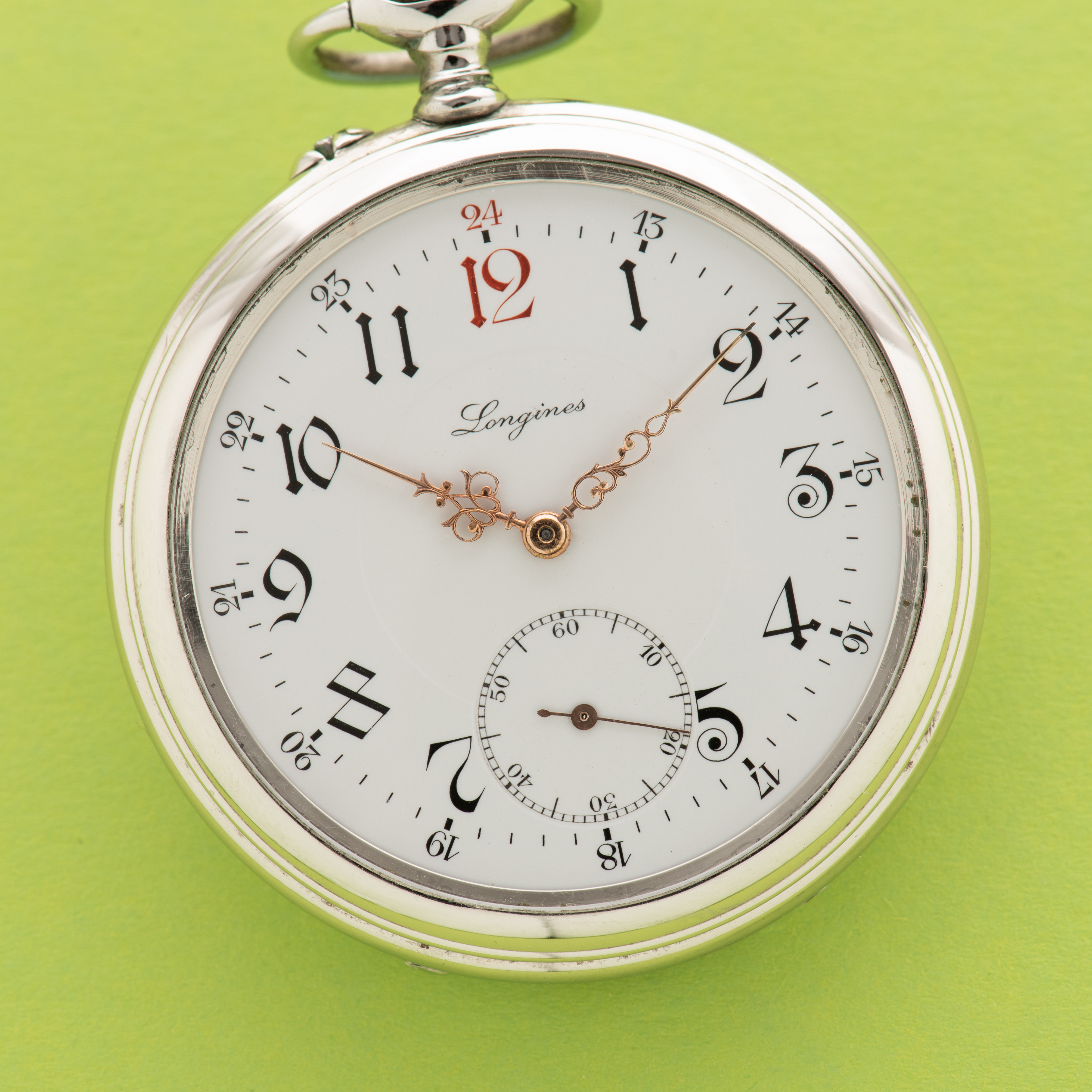 Zicht op Longines Gousset 5 Grand Prix Silver Case cal 19.75N vanaf 1911