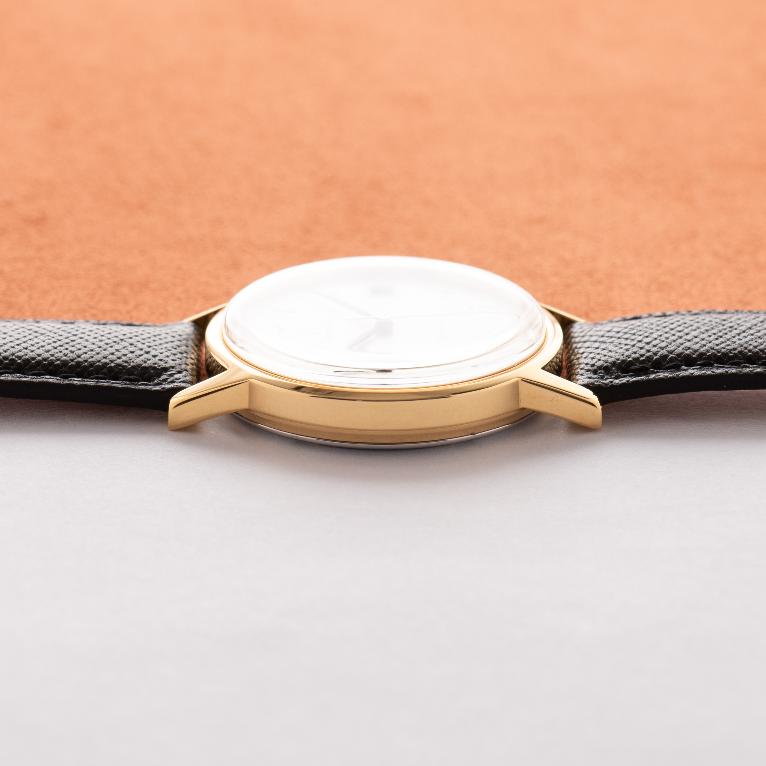 View of Omega Genève Gold Breguet Dial Ref 136.0099 from 1972