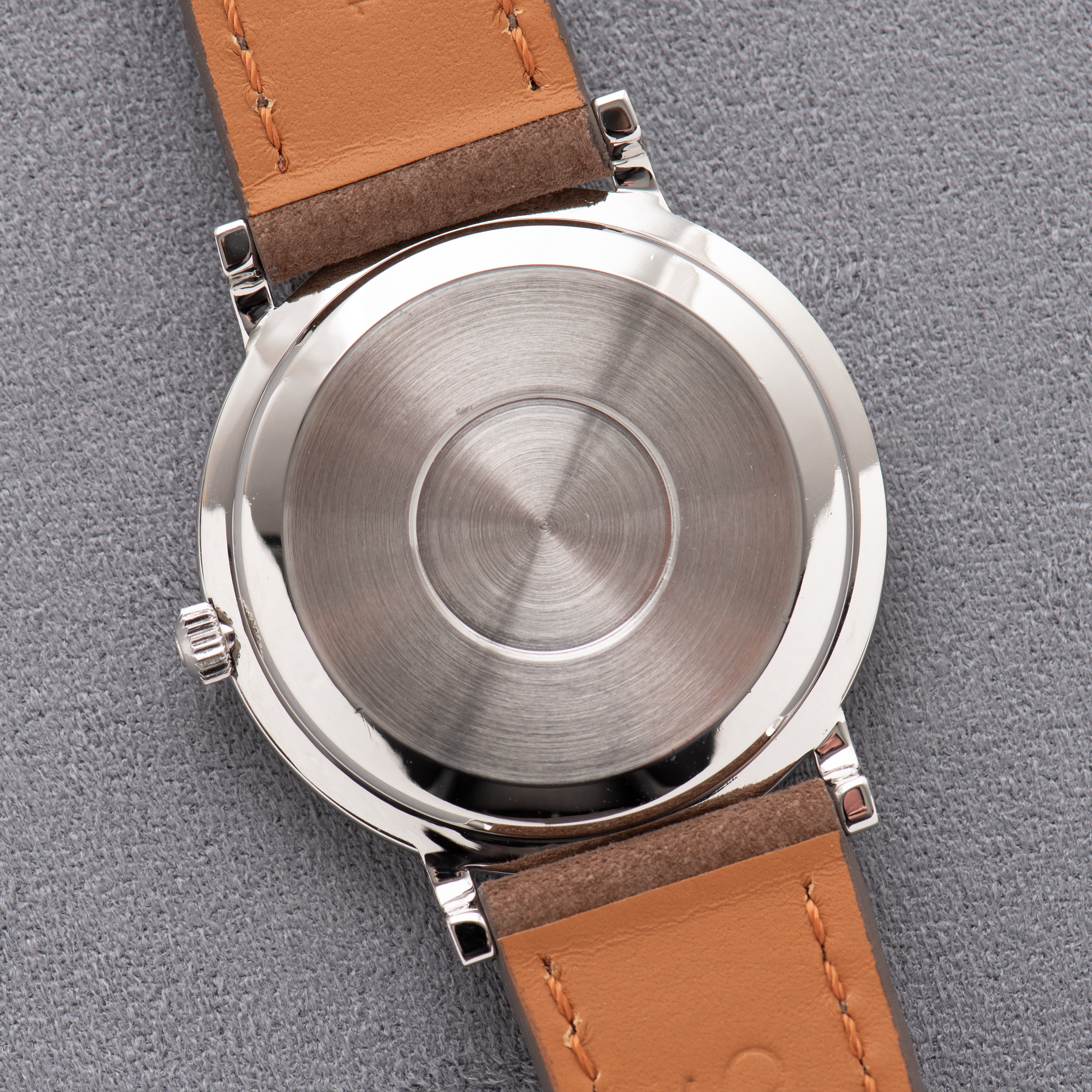 View of Hamilton PROTOTYPE Omega Automatic White Roman Dial Extraplate Cal 831