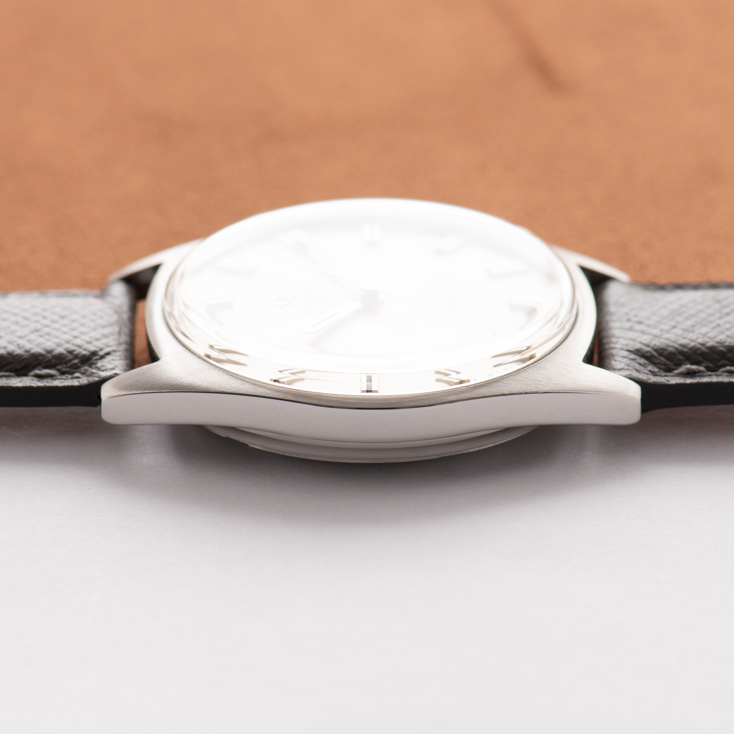 View of Omega Automatic Genève Silver Dial ref 165.041 from 1968