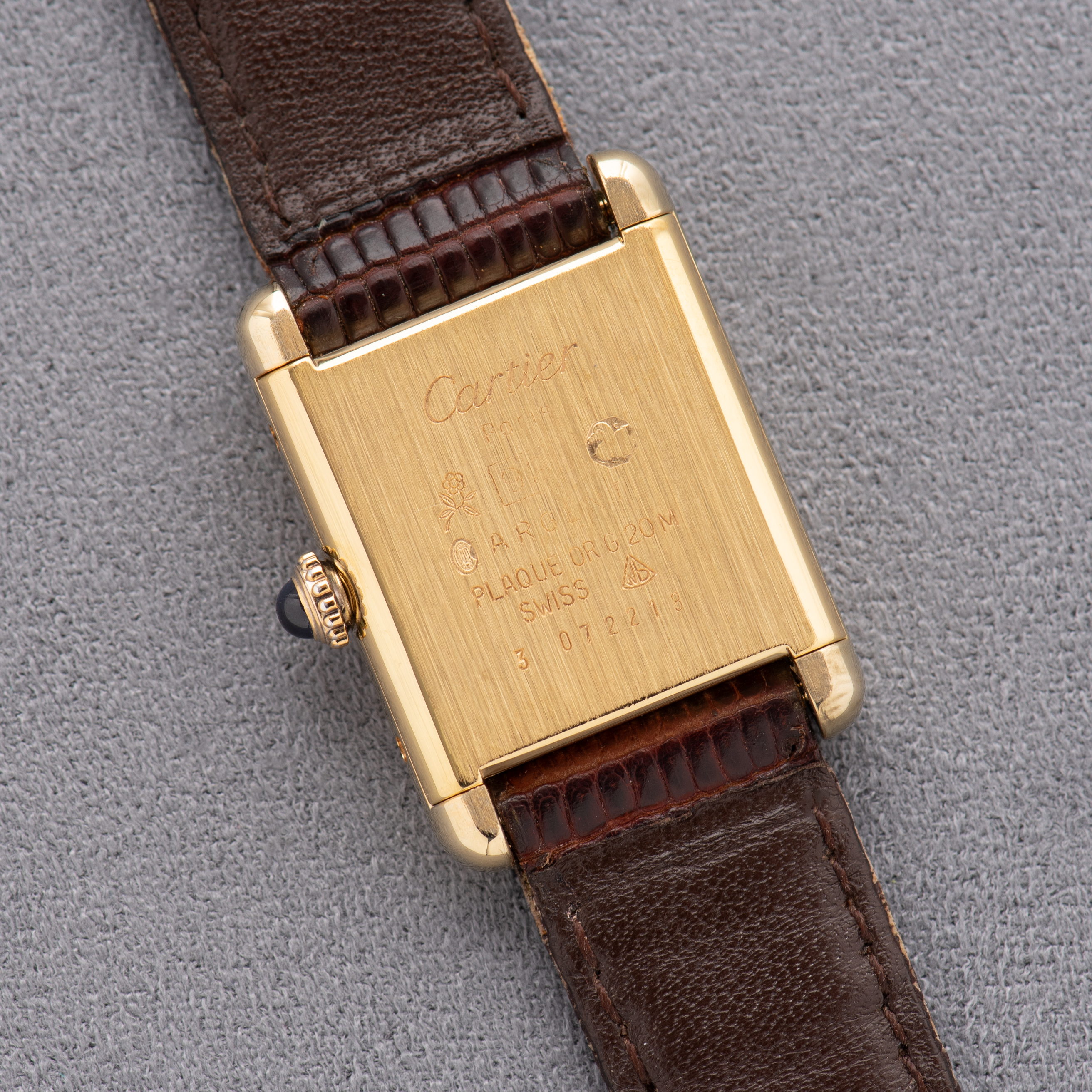 Vue de Cartier Must de Tank de Must Vermeil Burgundy Dial from 1980