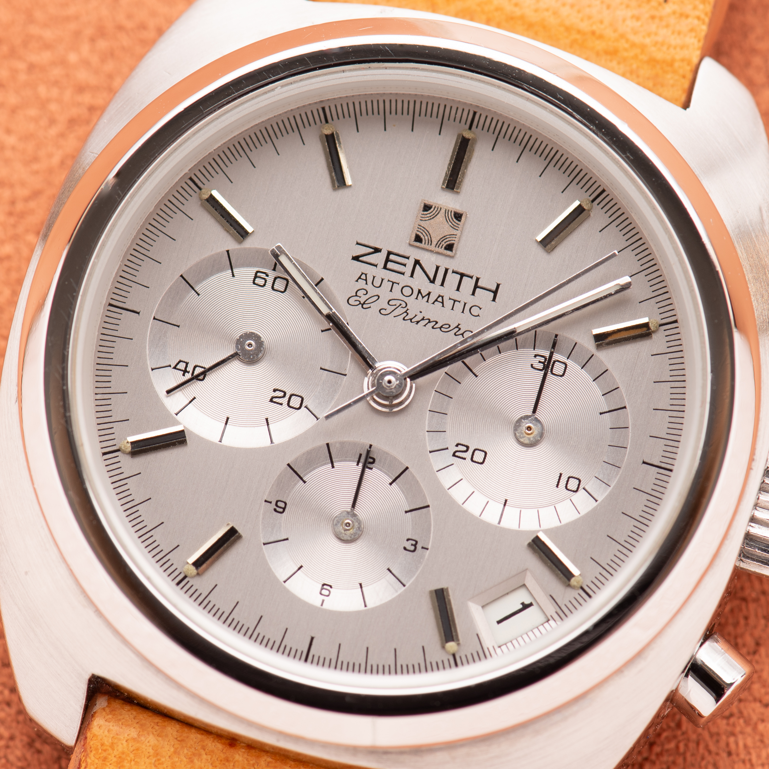 View of Zenith El Primero Chronograph Cal 3019 Réf 01.0210.415 from 1970