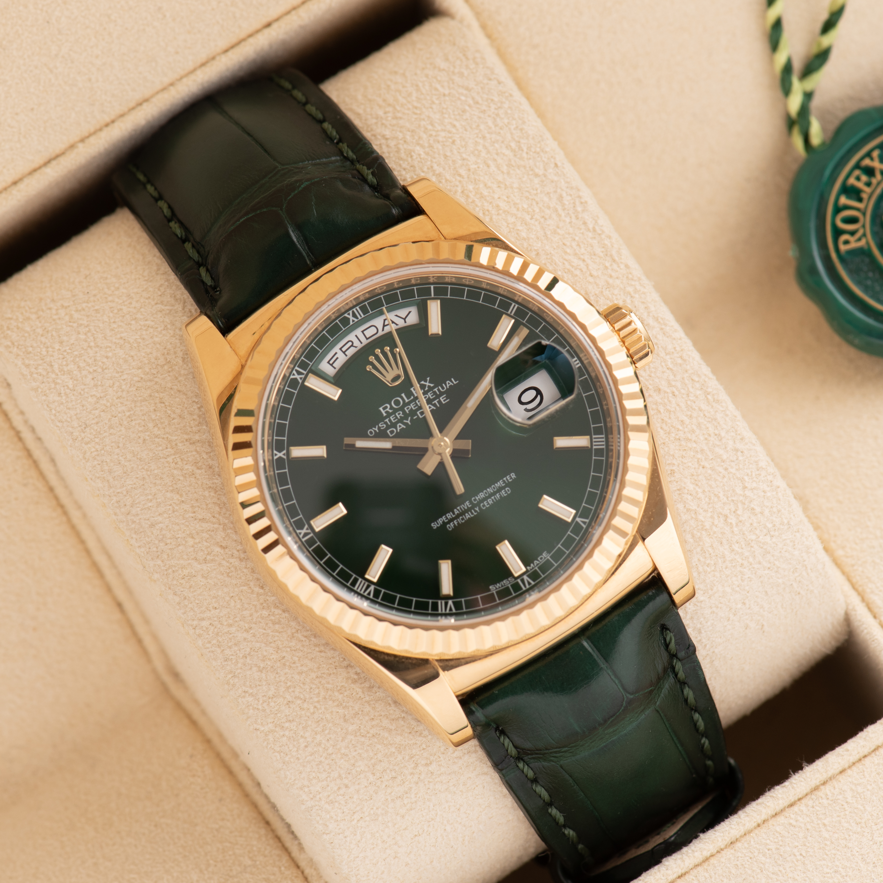 View of Rolex Oyster Perpetual Day-Date ref 118138 Full set from 2015