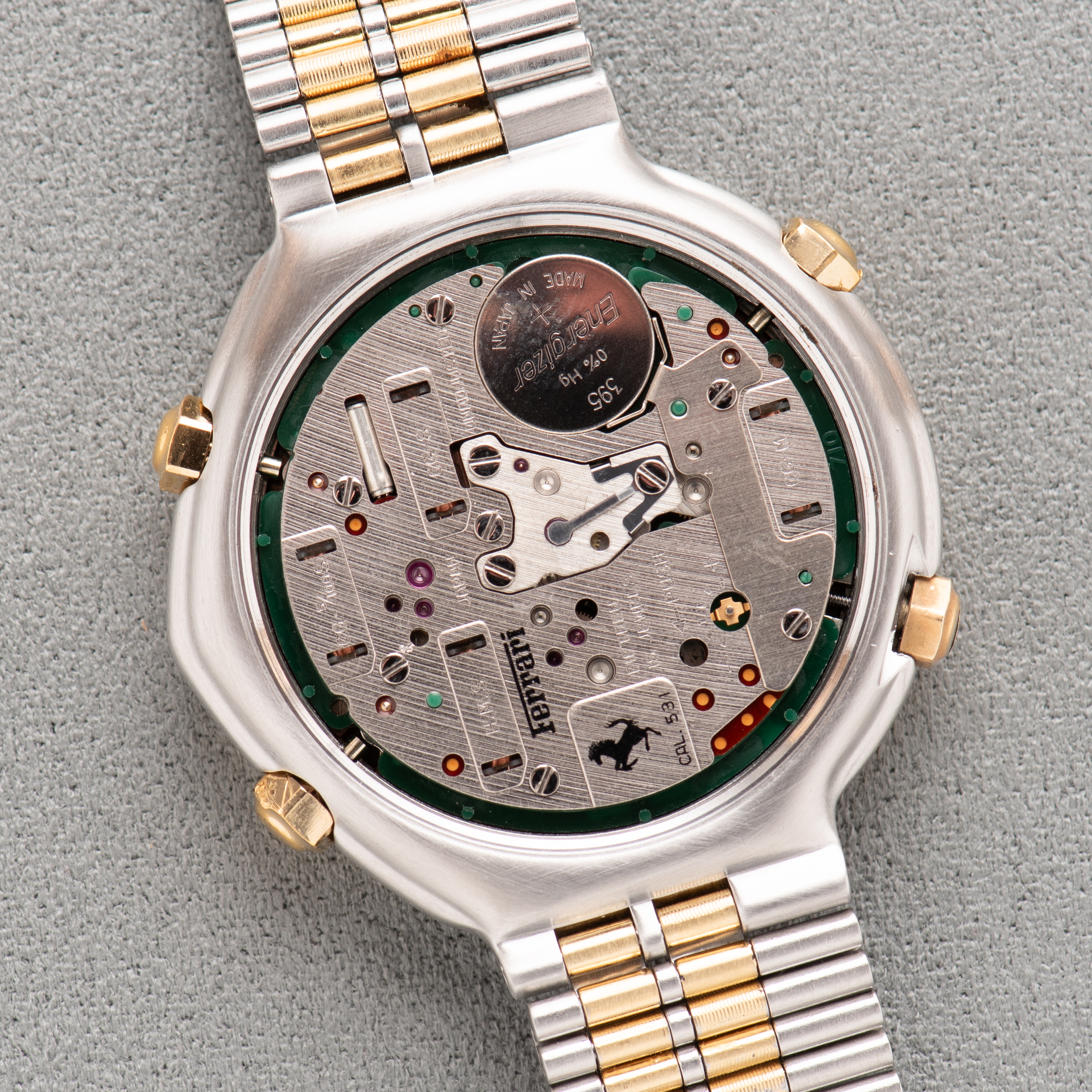 View of Ferrari By Cartier Formula Red Dial from 1990