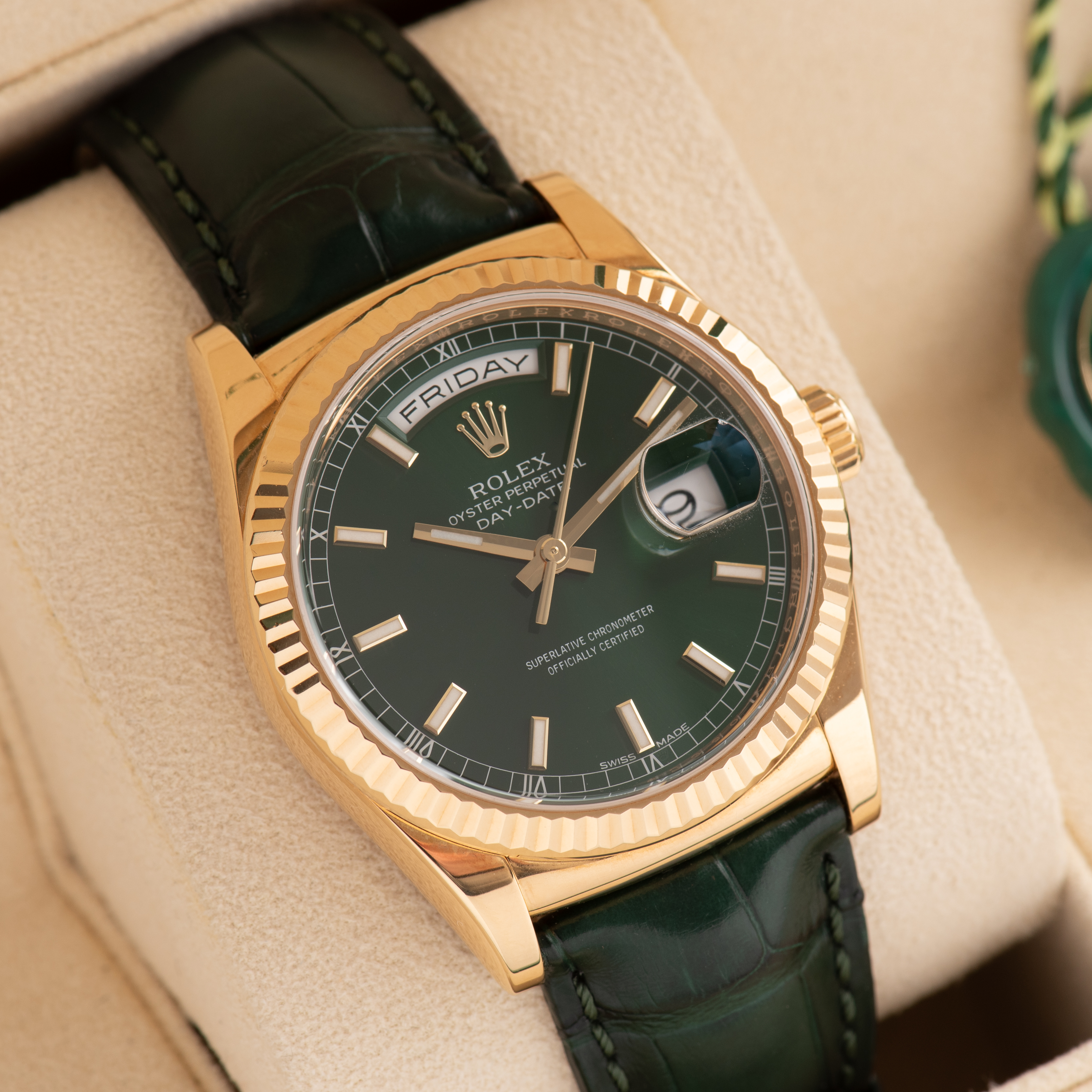 View of Rolex Oyster Perpetual Day-Date ref 118138 Full set from 2015