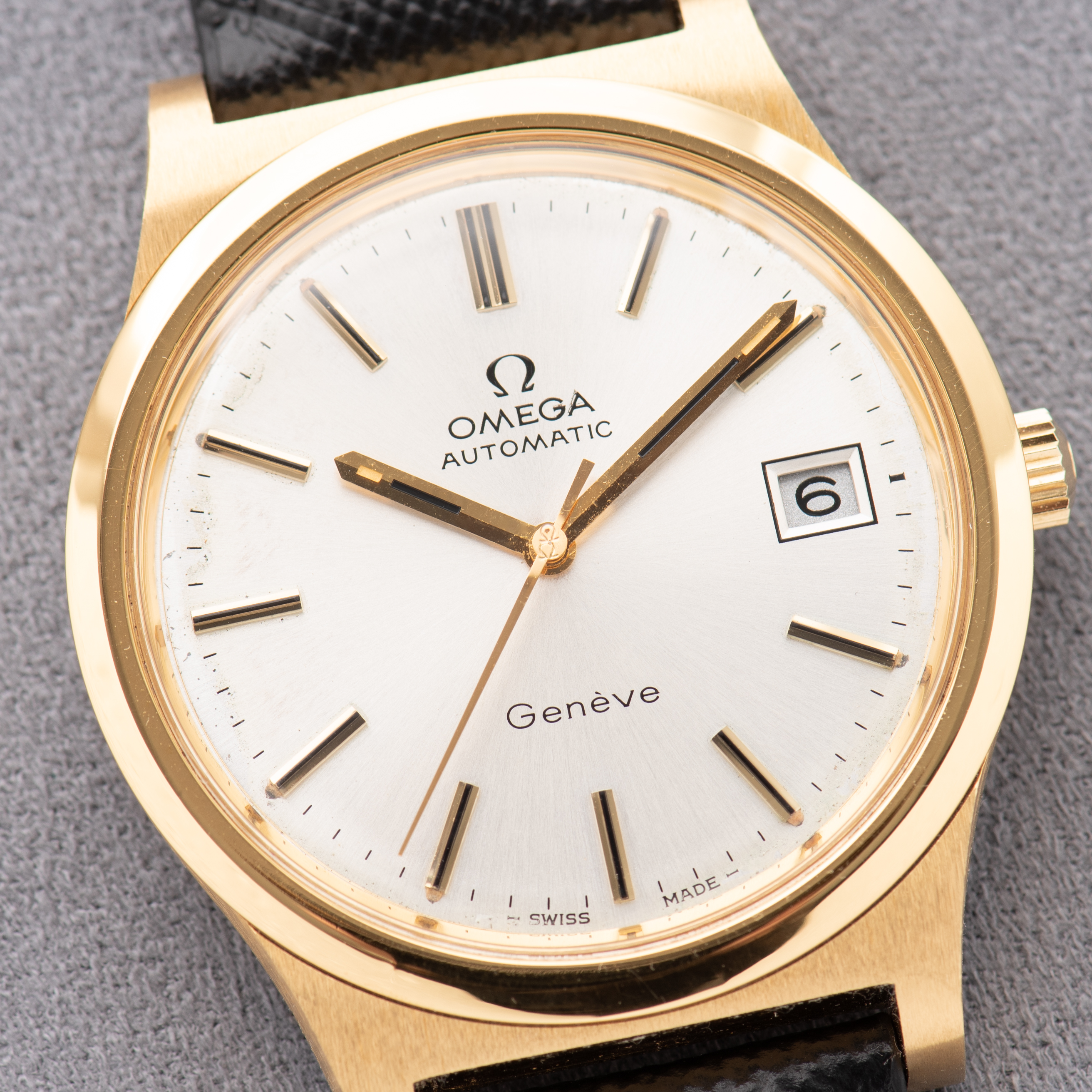 View of Omega Geneva Automatic Date Ref 166.0168 from 1973