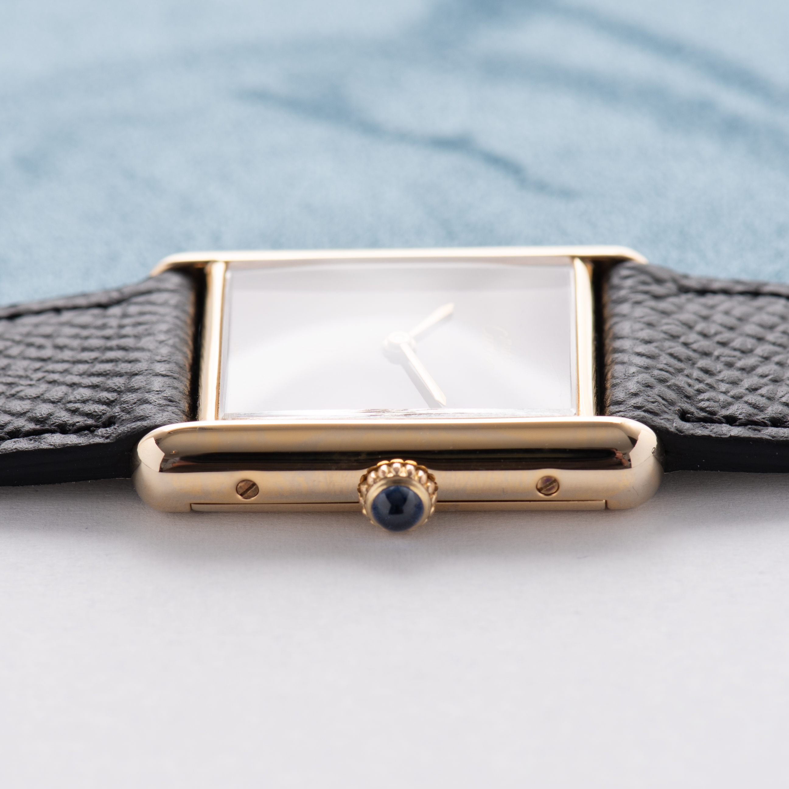 Vue de Cartier Tank De Must Vermeil GM Bordeau Dial Full Set from 1982