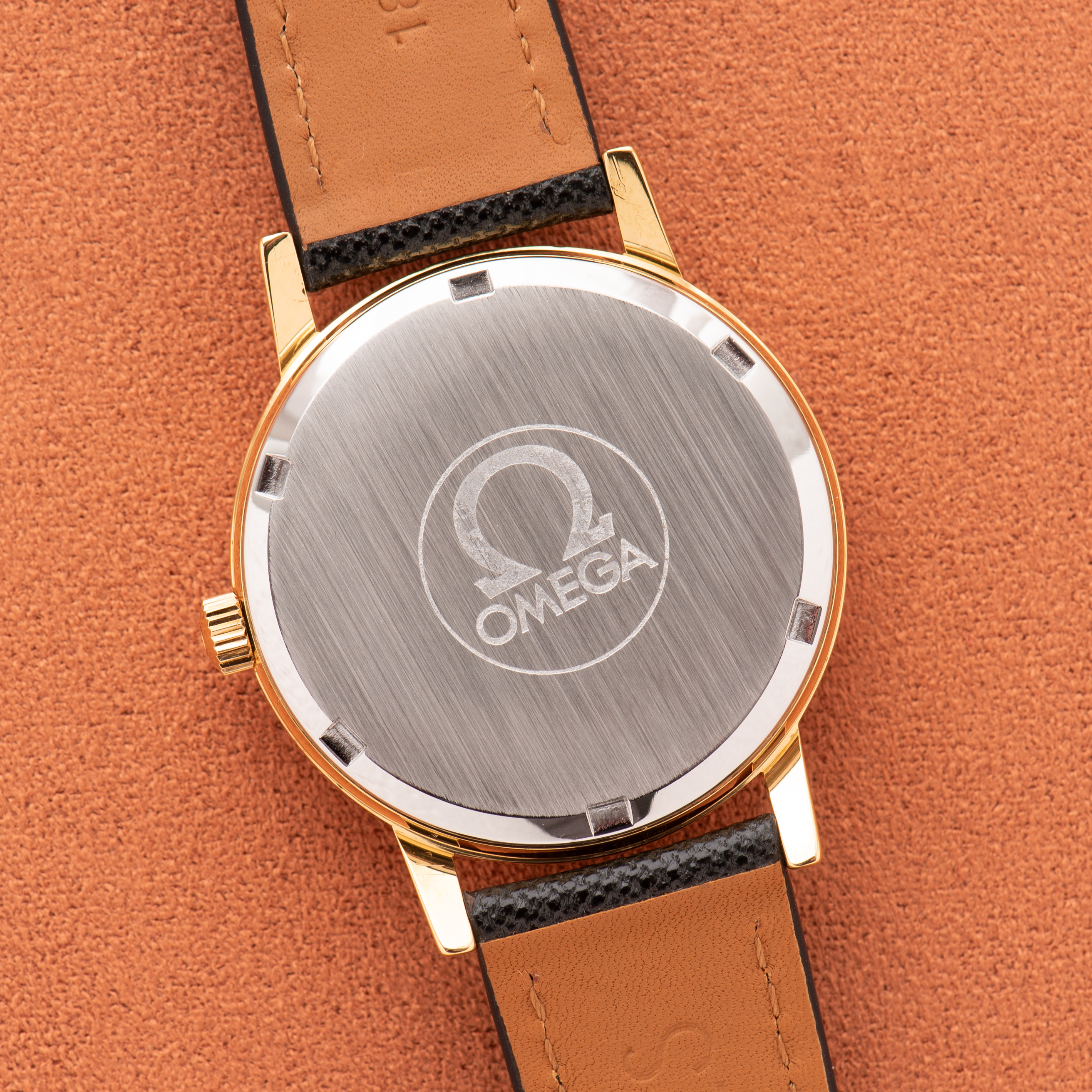 View of Omega Genève Gold Breguet Dial Ref 136.0099 from 1972