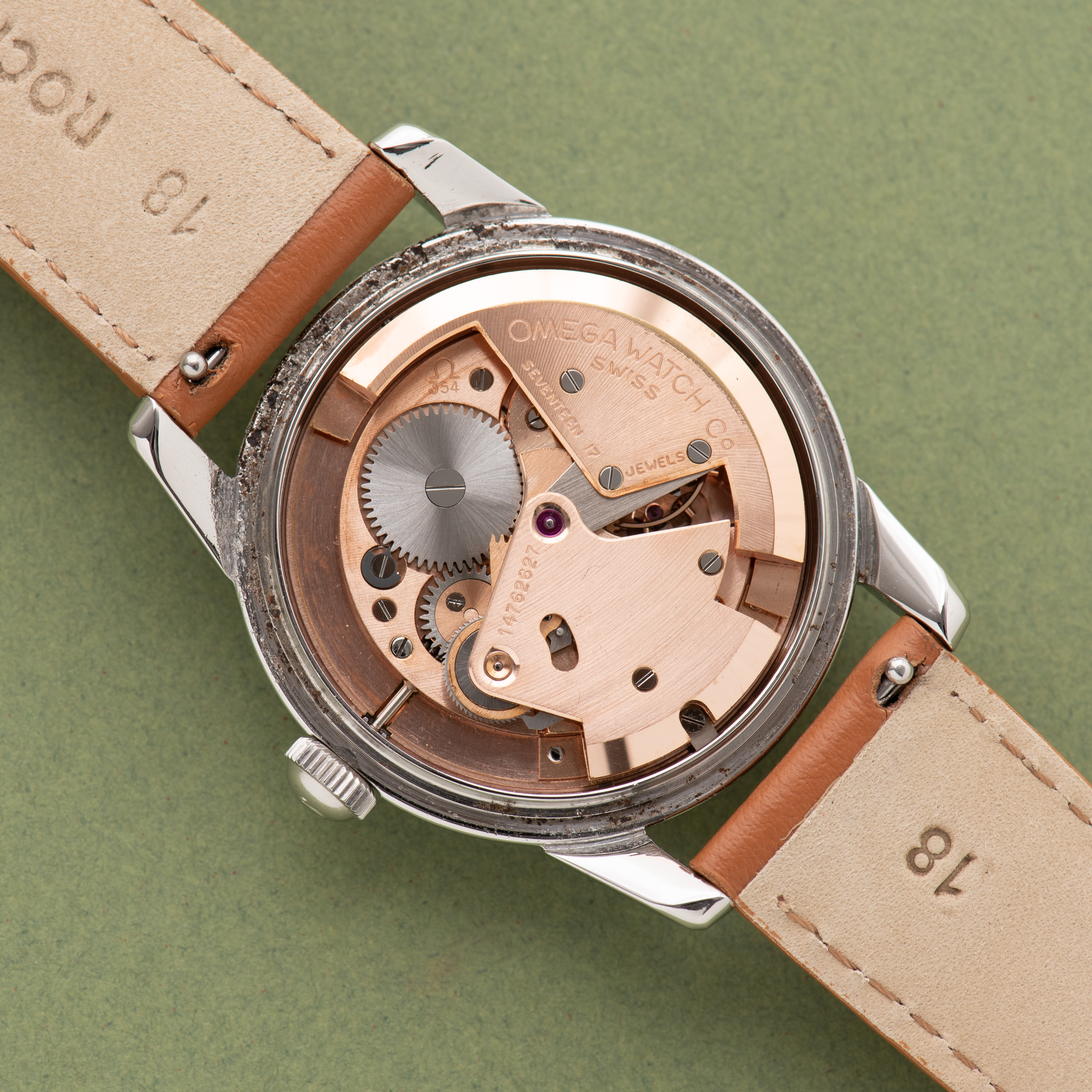 Zicht op Omega Seamaster Patina Beefy Lugs ref 2767-5 SC cal 354 vanaf 1954