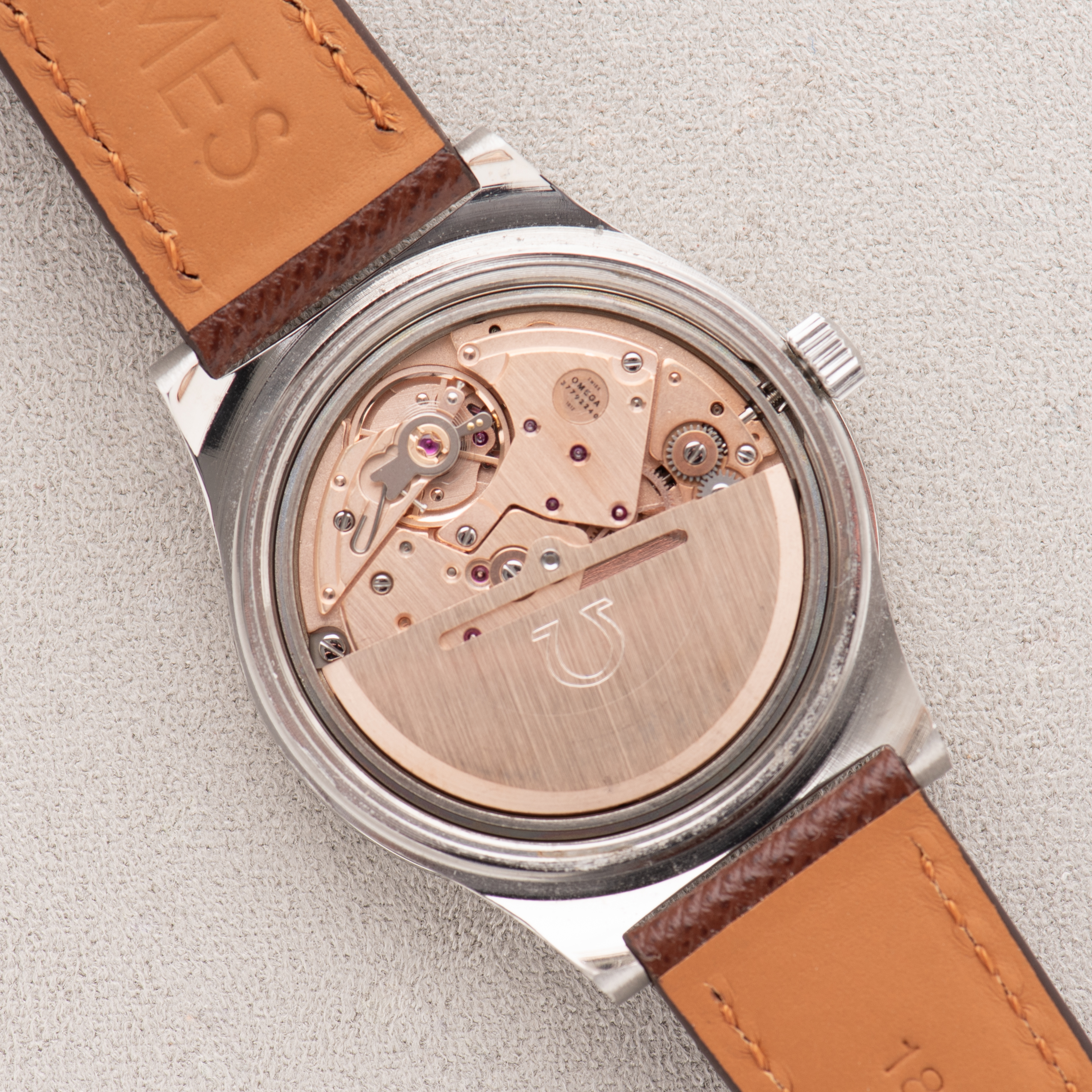 View of Omega Genève Automatic Date Blue Dial Ref 166.0169 from 1973