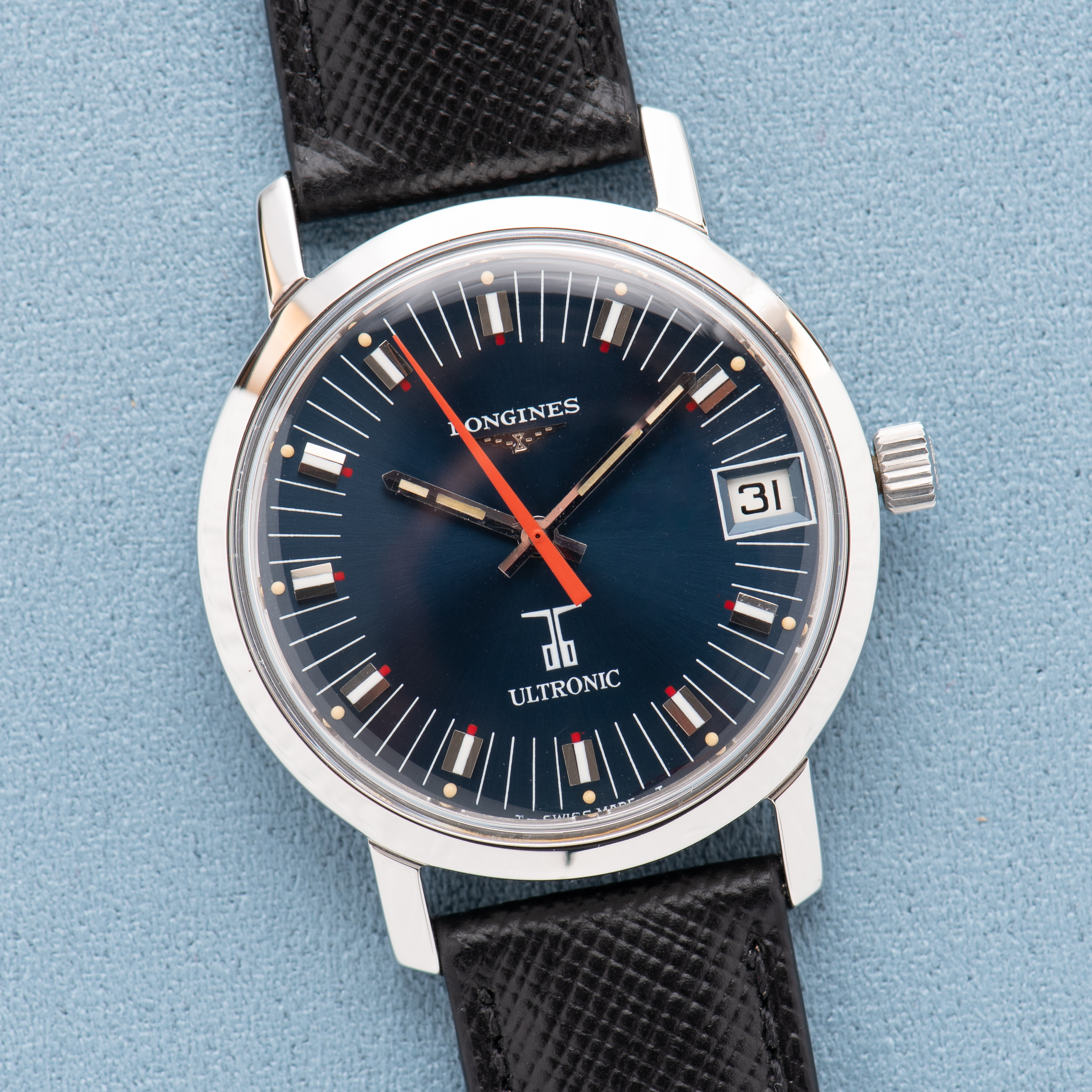 Vue de Longines Ultronic Blue Dial réf 8623-2 Full Set from 1975