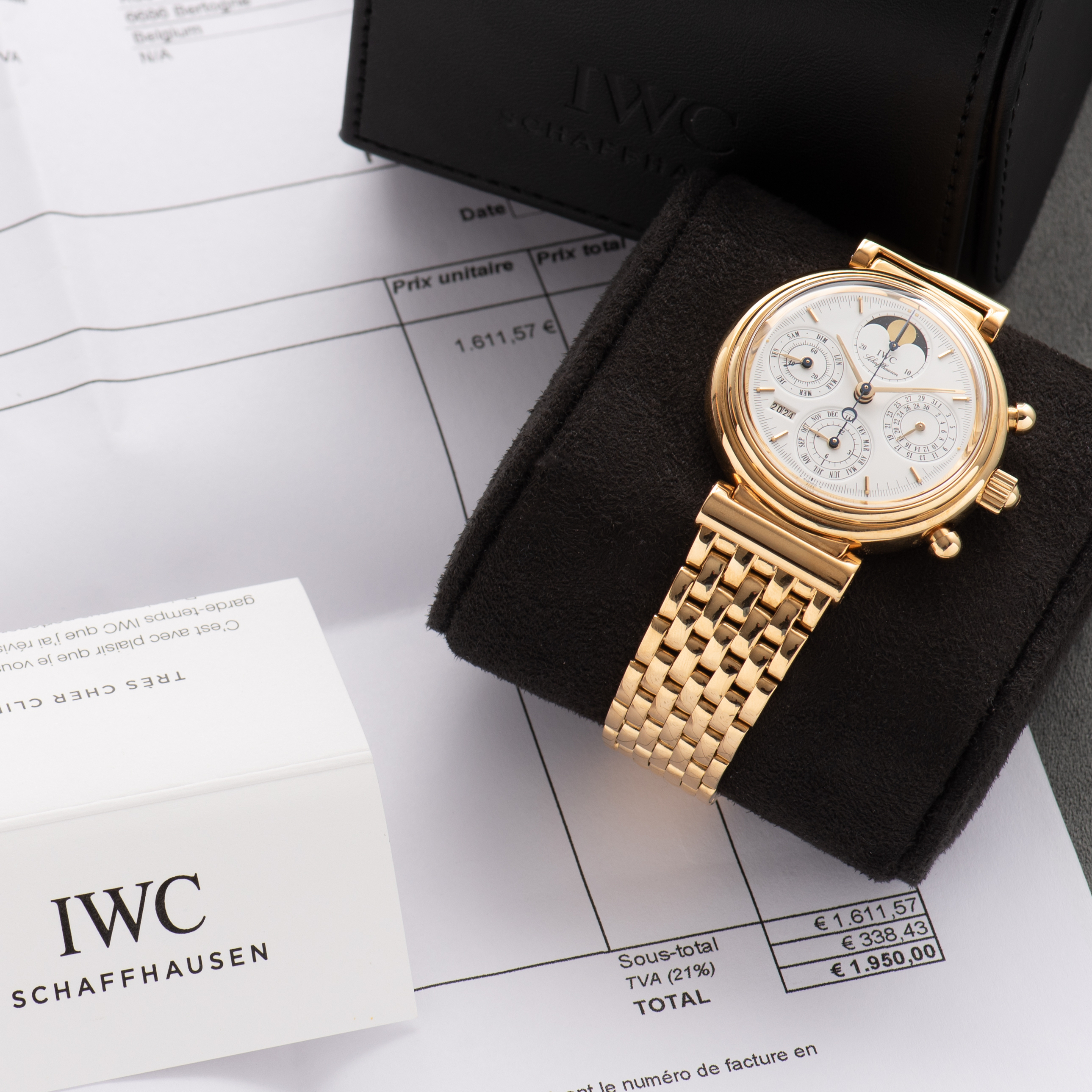 Zicht op IWC Da Vinci Perpetual Calendar Edition Speciale Ref IW3750 Goud 18k