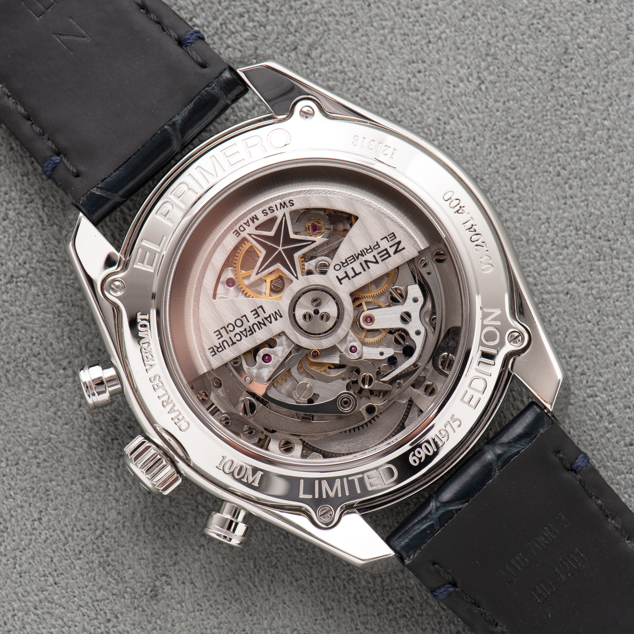 Zicht op Zenith El Primero 36'000 VpH Edition Limited "Charles Vermot" 690/1975 vanaf 2014