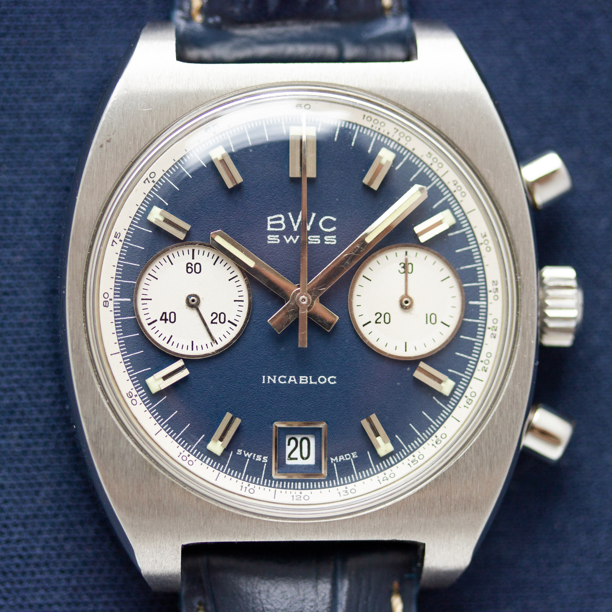 Zicht op BWC Swiss Chronographe valjoux 7734