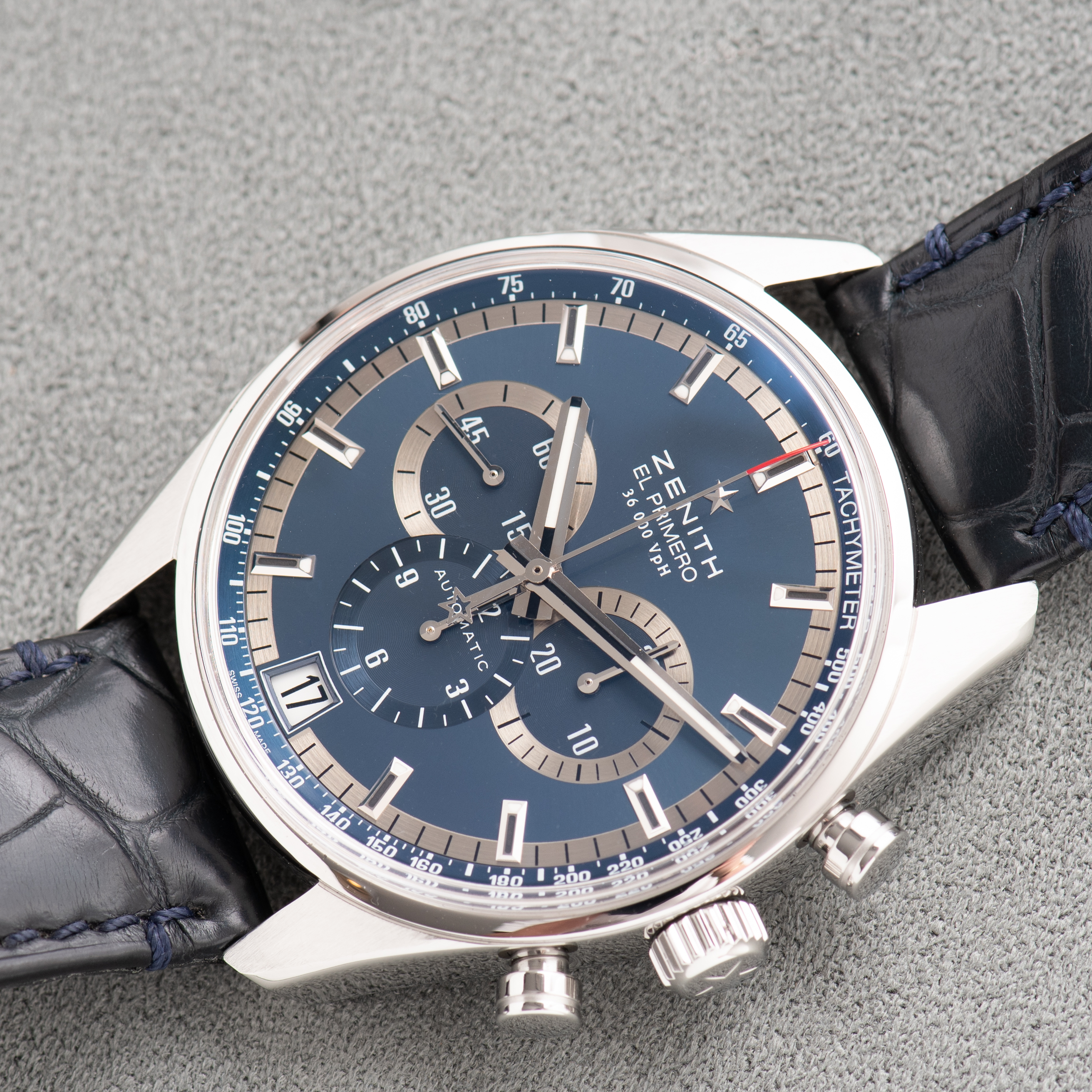 Zicht op Zenith El Primero 36'000 VpH Edition Limited "Charles Vermot" 690/1975 vanaf 2014
