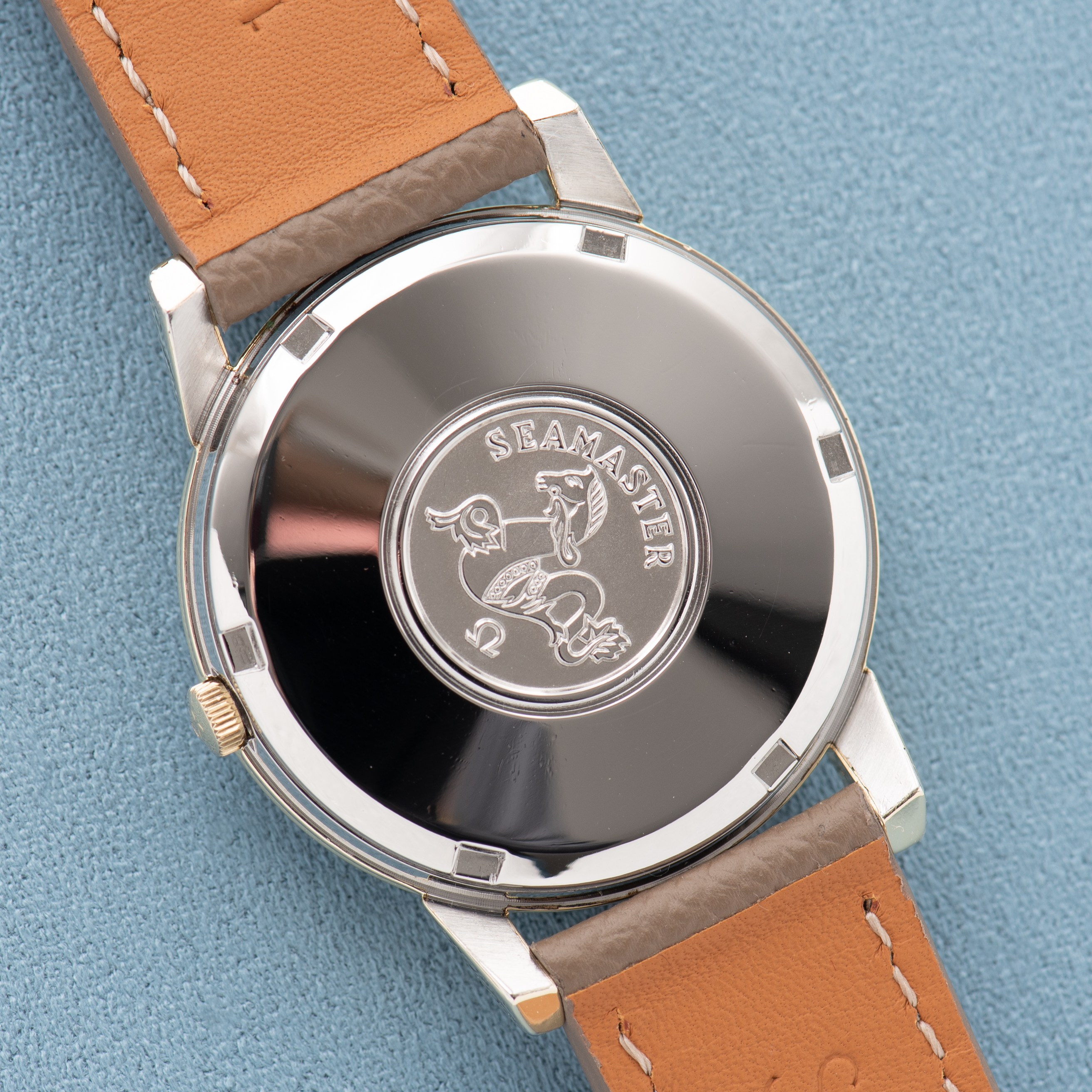 View of Omega Automatic Seamaster Date Silver/Creme Dial Ref 166.003 from 1967