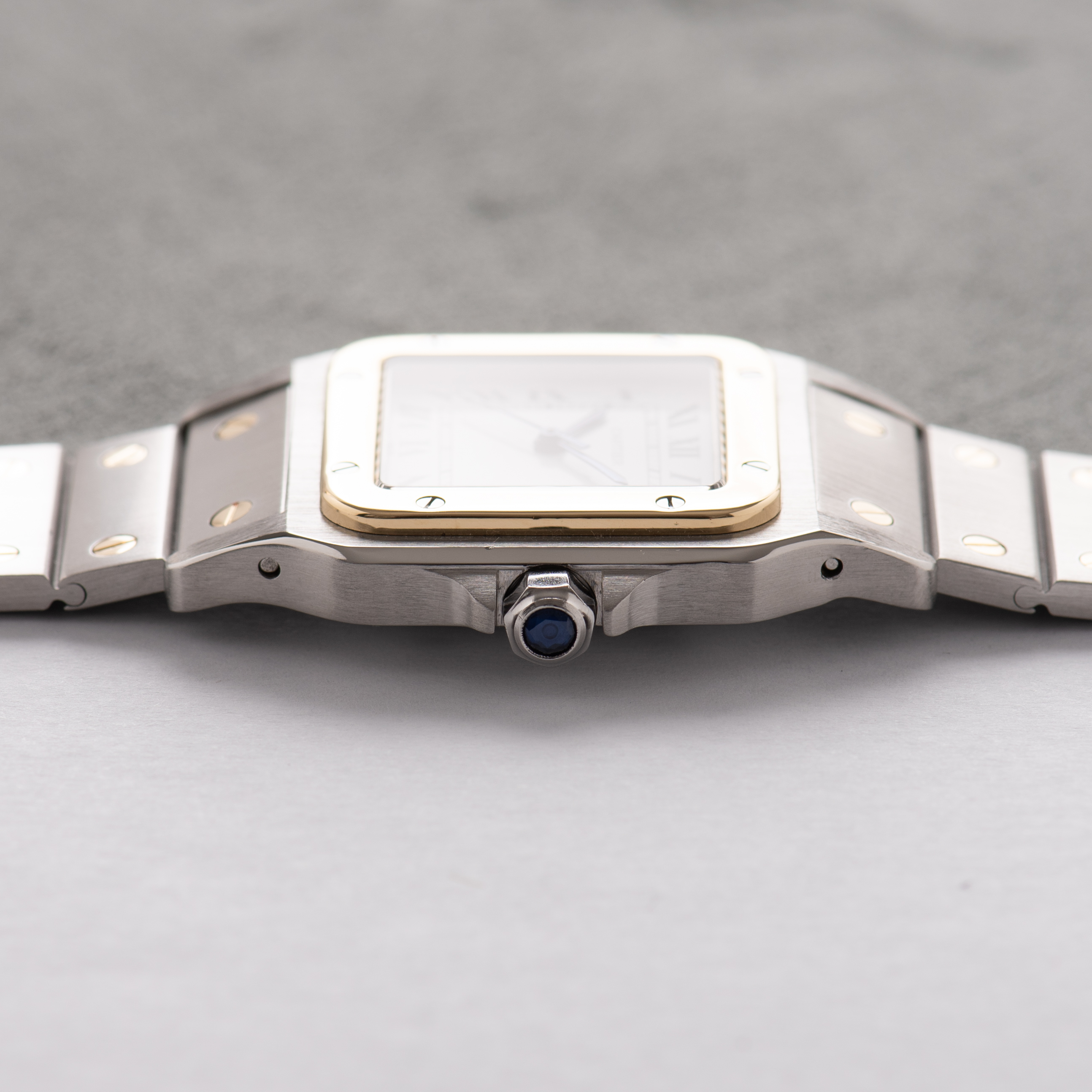 Zicht op Cartier Santos Carrée Gold/steel Ref 2961 vanaf 1990-2000