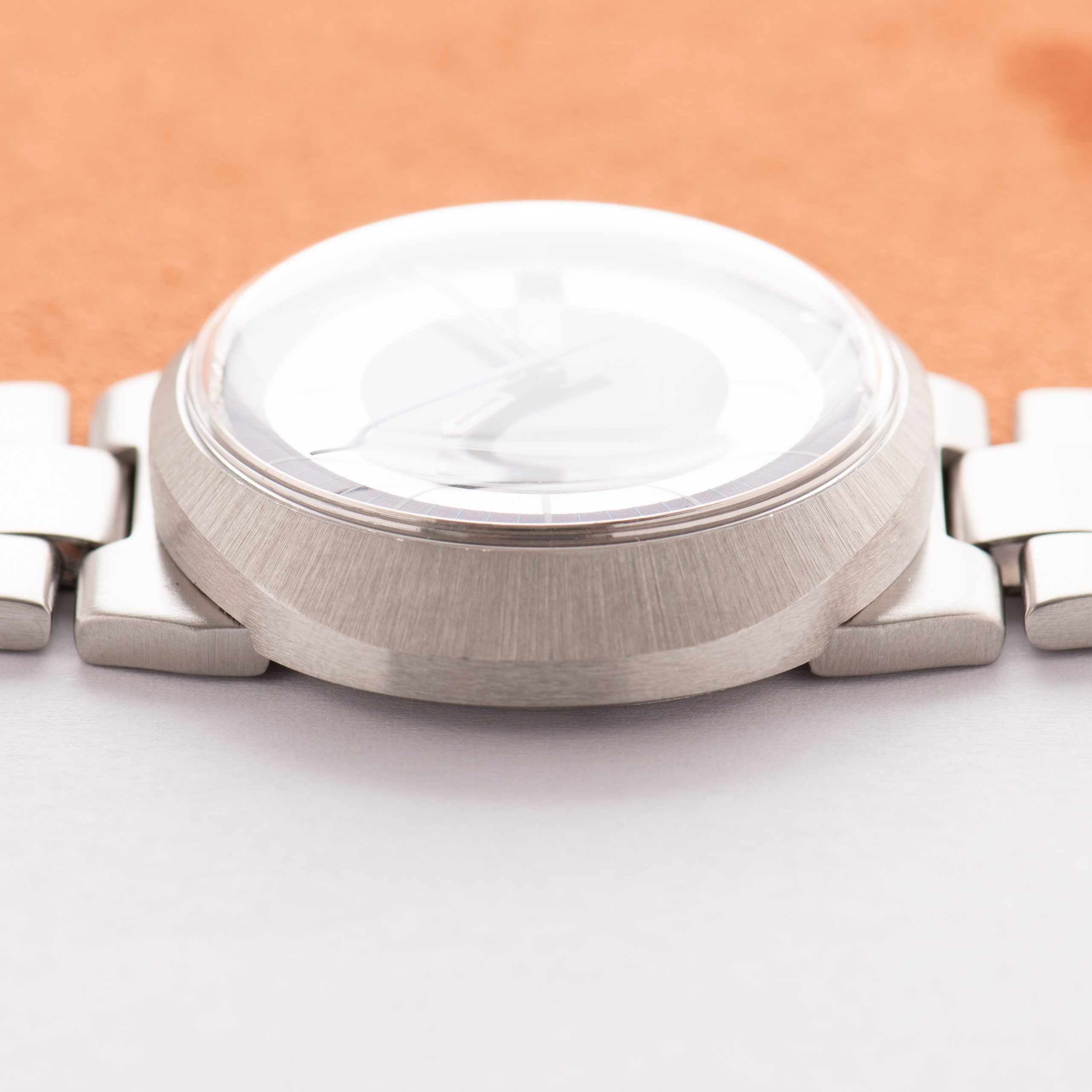 View of Omega Geneva Dynamic Automatic Day-Date Blue Dial from 1969 Ref 166.079