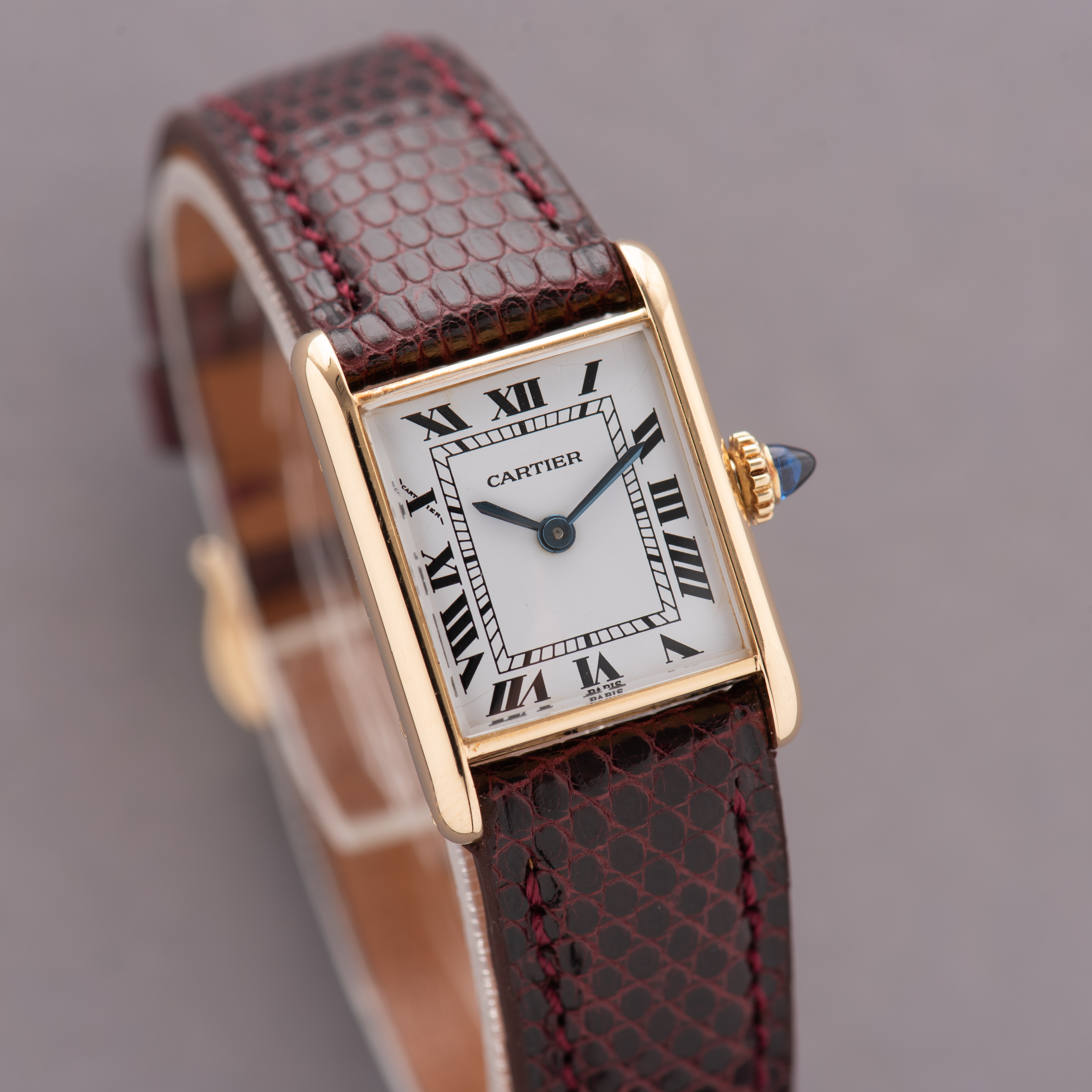 View of Cartier Tank Louis Paris Lady Gold 18k from 1980