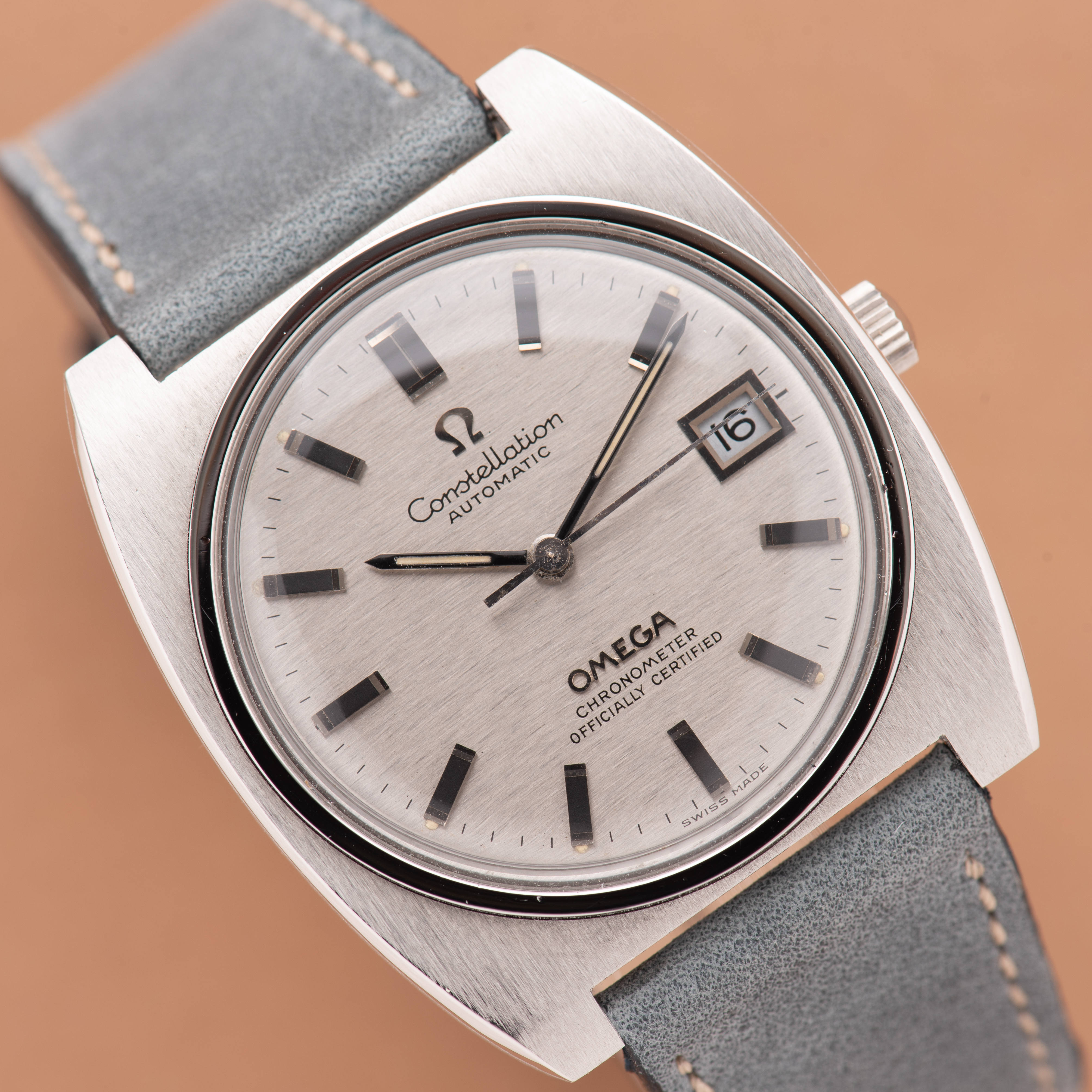 View of Omega Constellation Automatic Silver "linear" cal 1002 ref 168.042