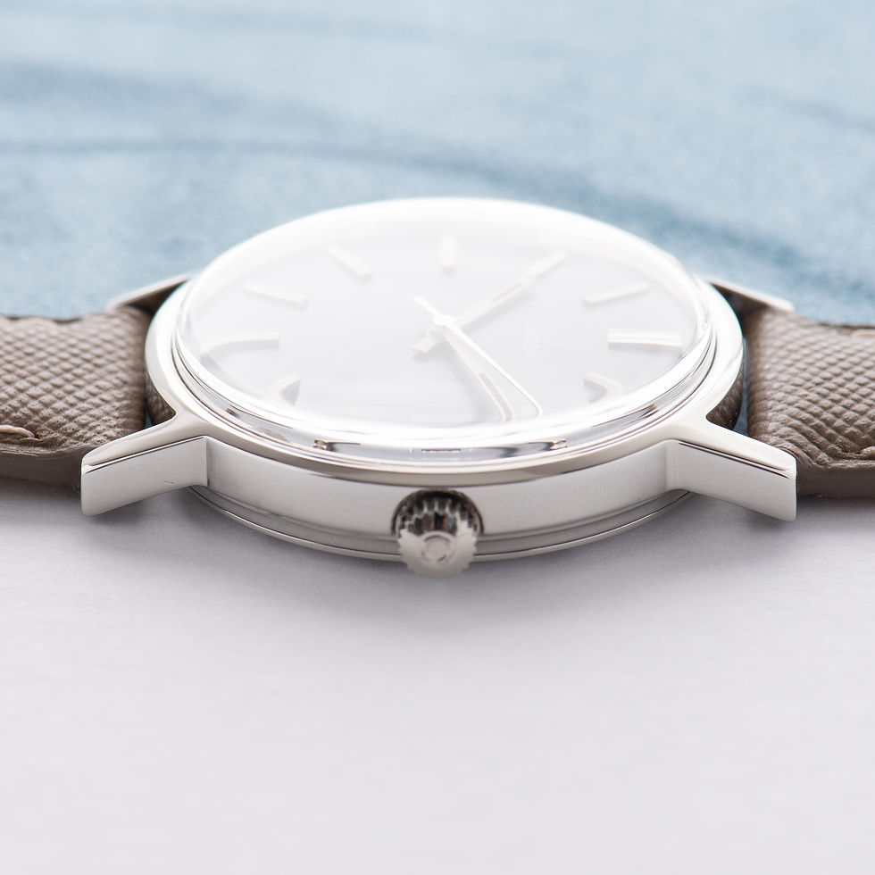 Thumbnail: Omega Genève Date Blue/Grey dial Réf 136.0099 from 1972