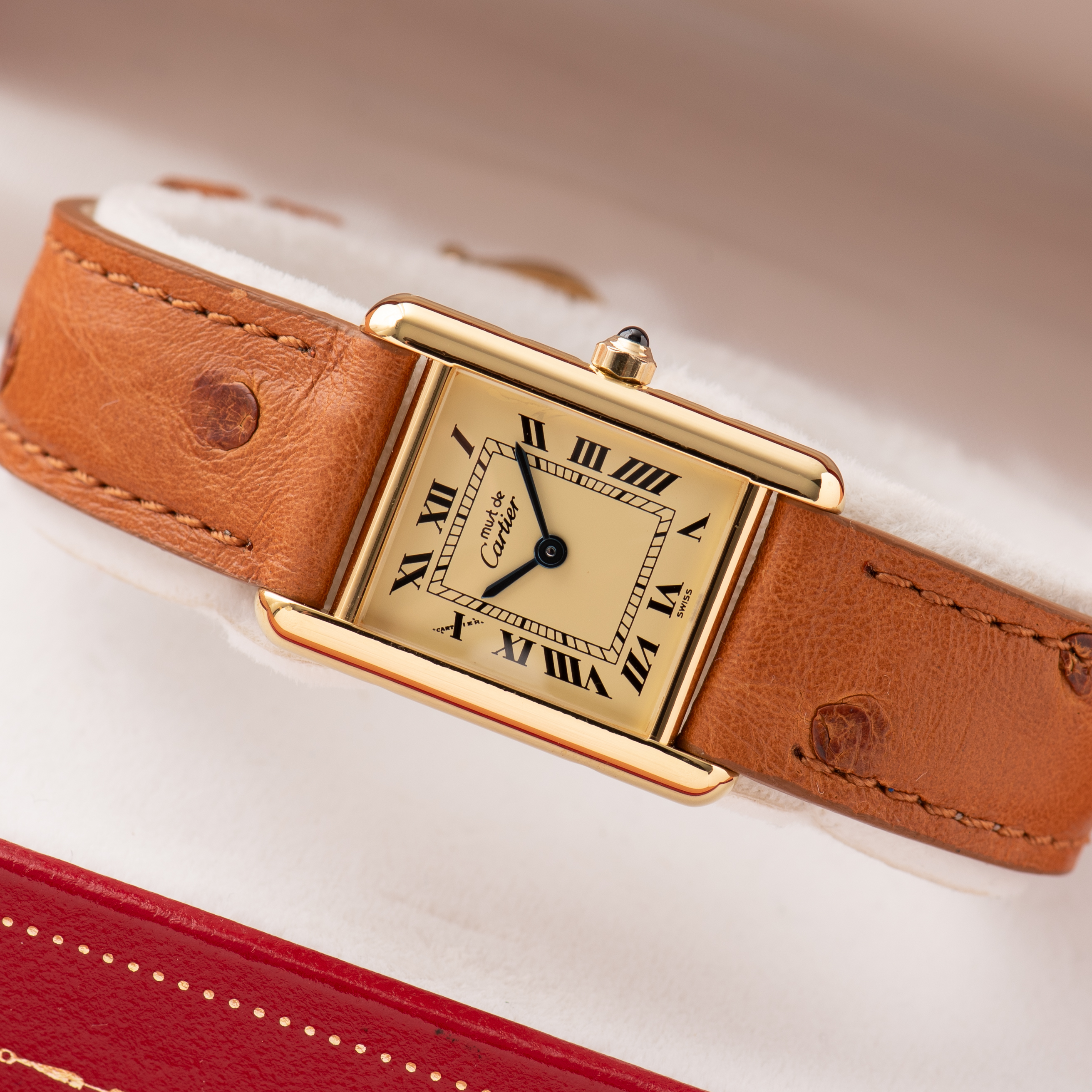 Vue de Cartier Must de Tank Vermeil Roman Lemon Dial from 1990
