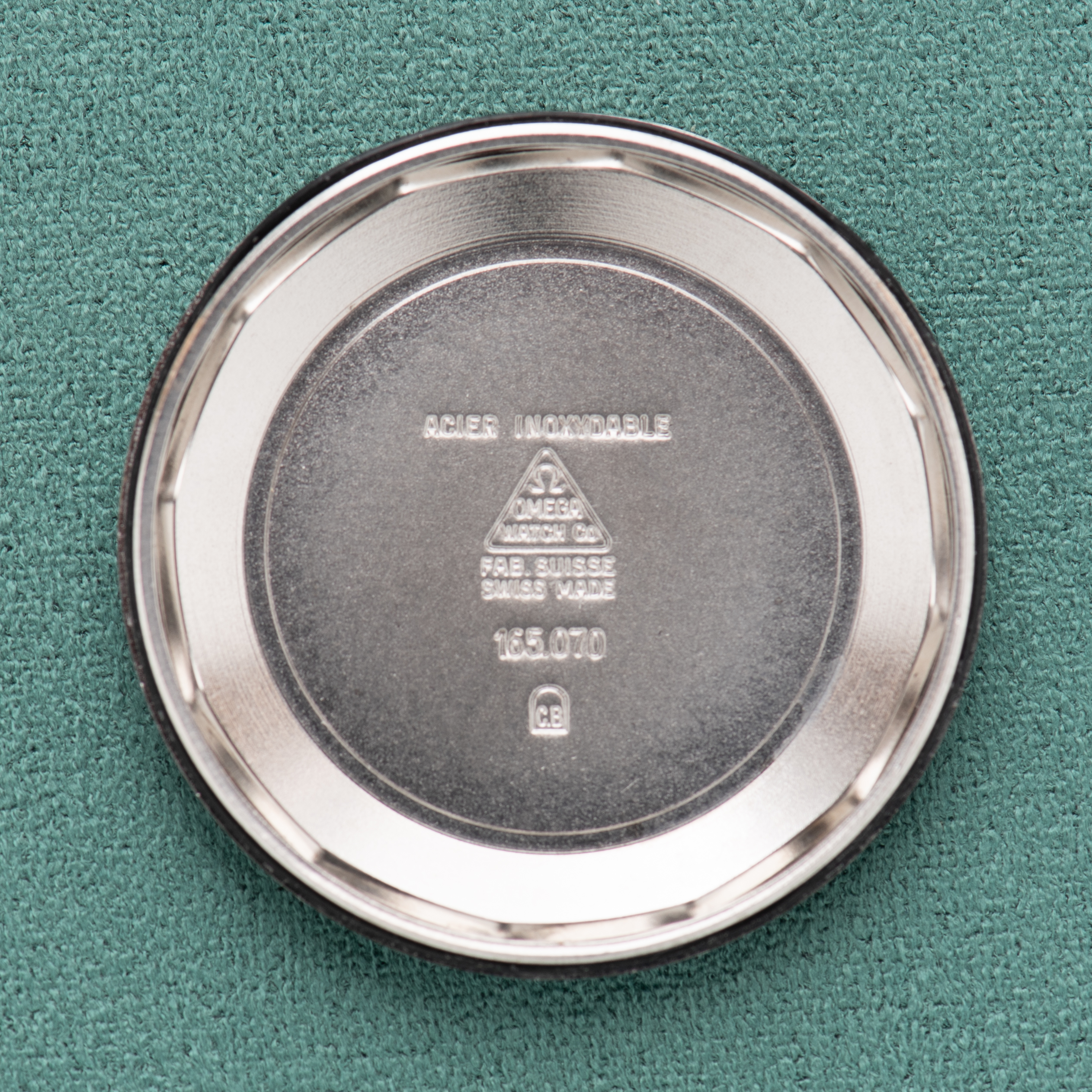View of Omega Automatic Genève Silver Dial Ref 165.070 from 1969
