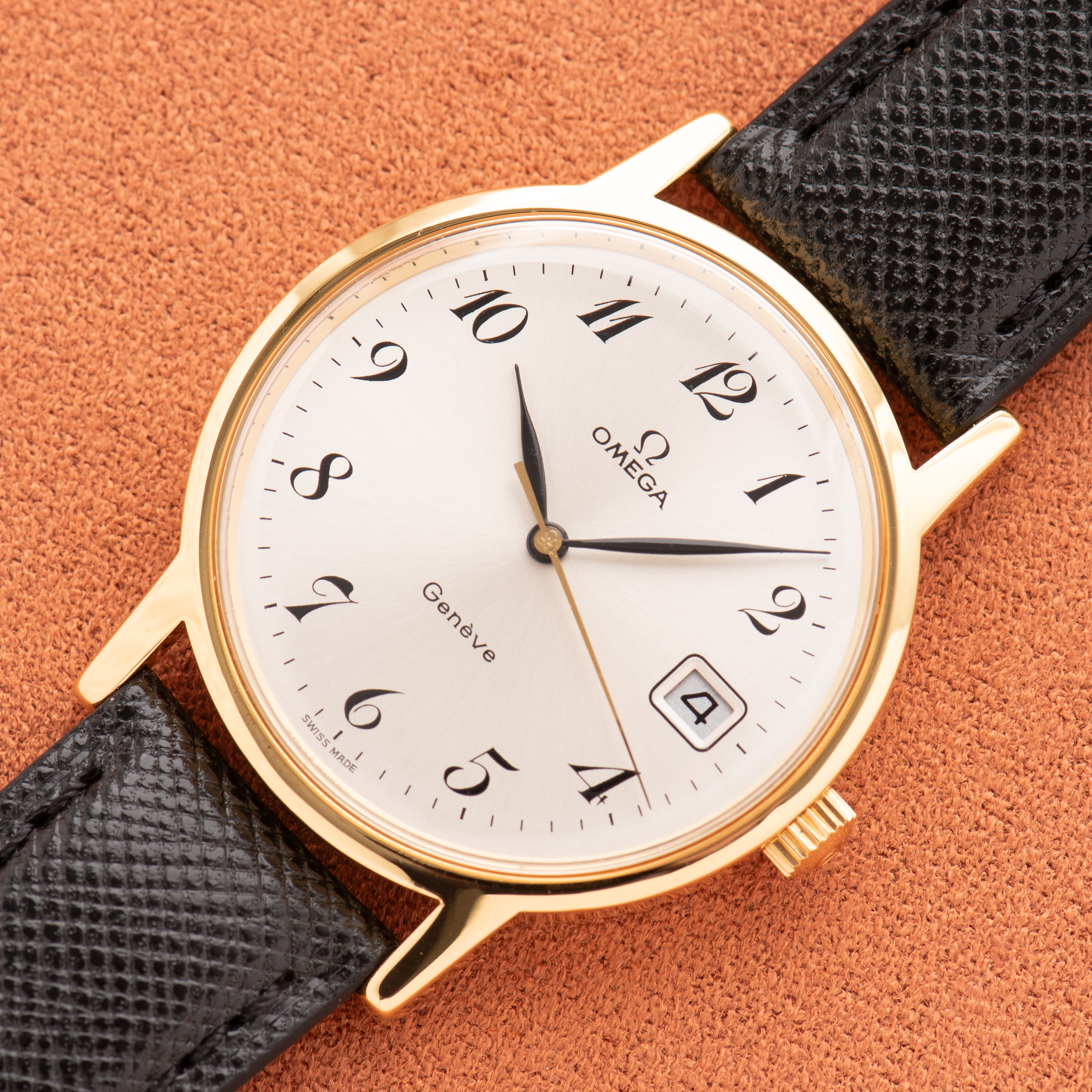 View of Omega Genève Gold Breguet Dial Ref 136.0099 from 1972