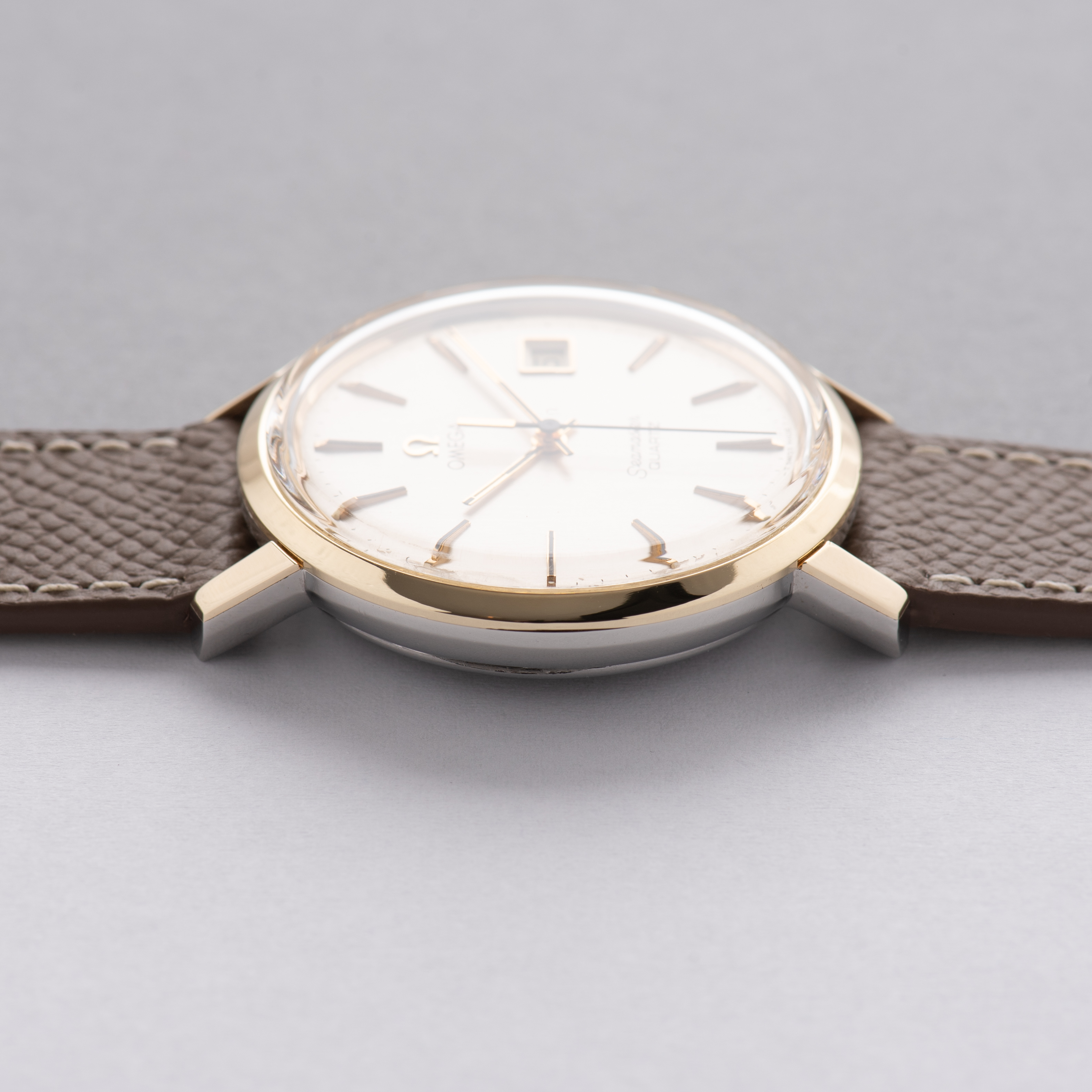 View of Omega Seamaster Quartz réf 196.4008 gold capped/steel from 1979