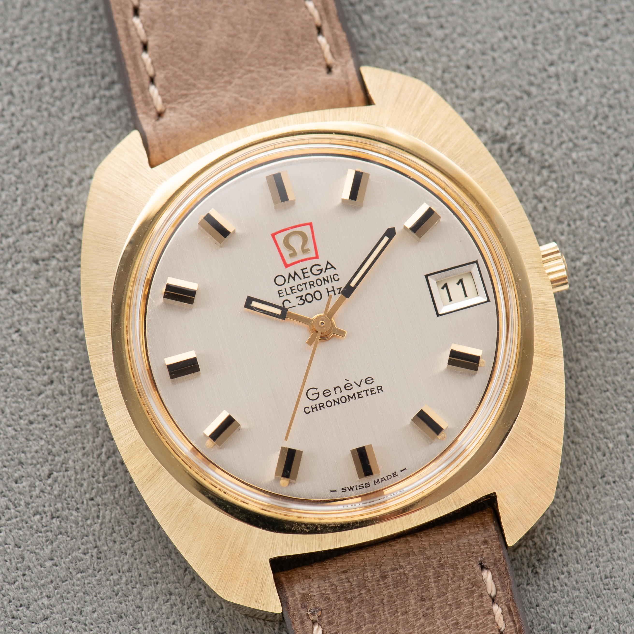 Vue de Omega Electronic F300 Hz Genève Chronometer Silver Dial Réf 198.030 from 1972