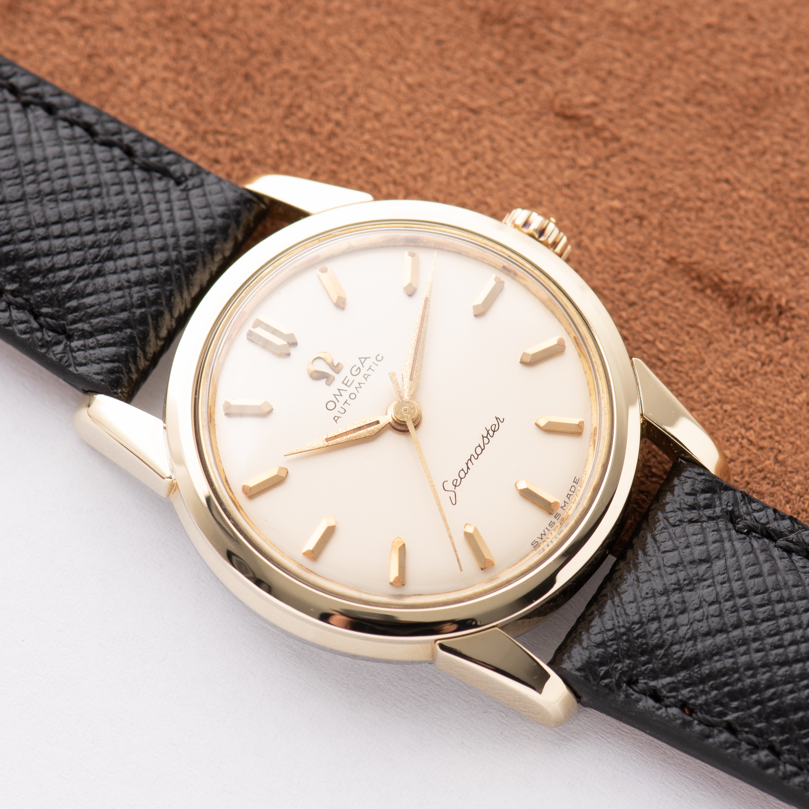 Zicht op Omega Automatic Seamaster Gold Cappped/steel Ref 2991-61SC uit 1959