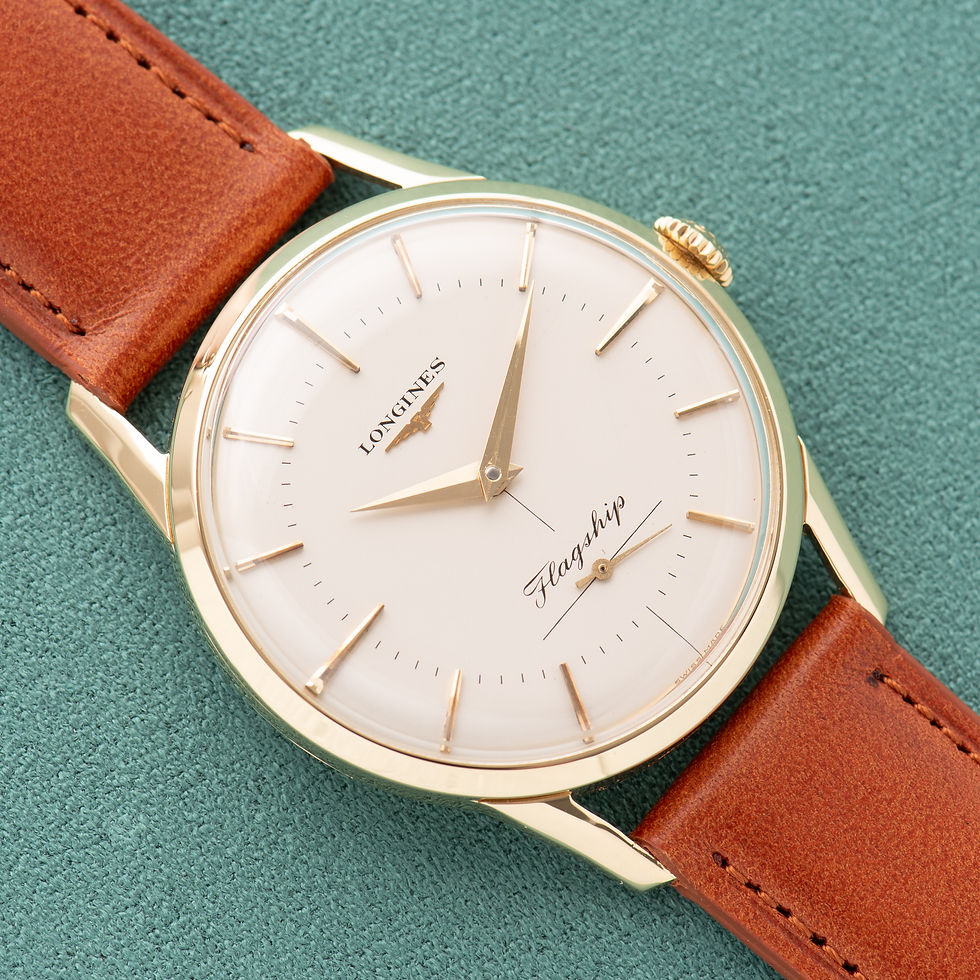 Thumbnail: Longines Flagship réf 401 Gold 18k 0,750 cal 30L + extrait archive
