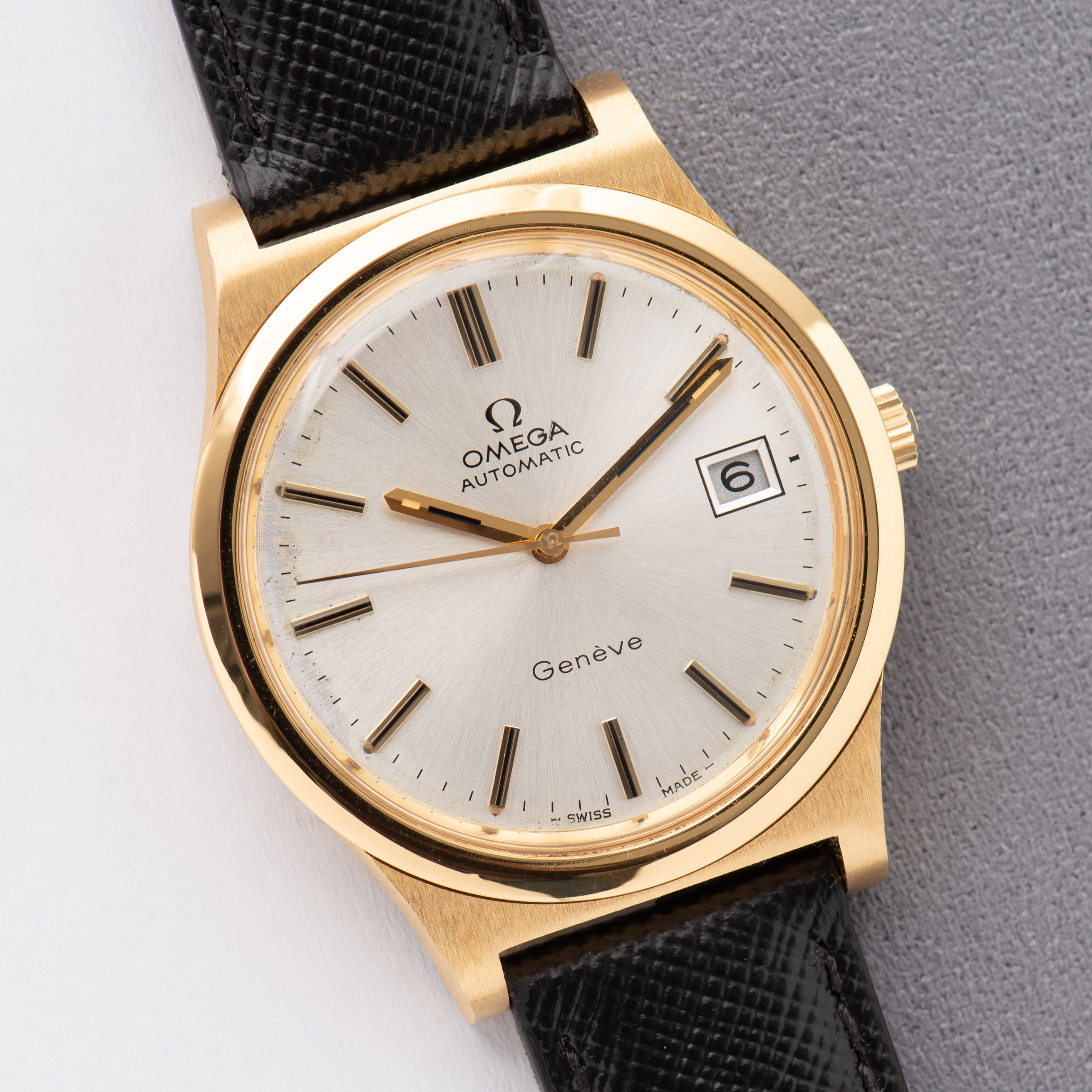 View of Omega Geneva Automatic Date Ref 166.0168 from 1973