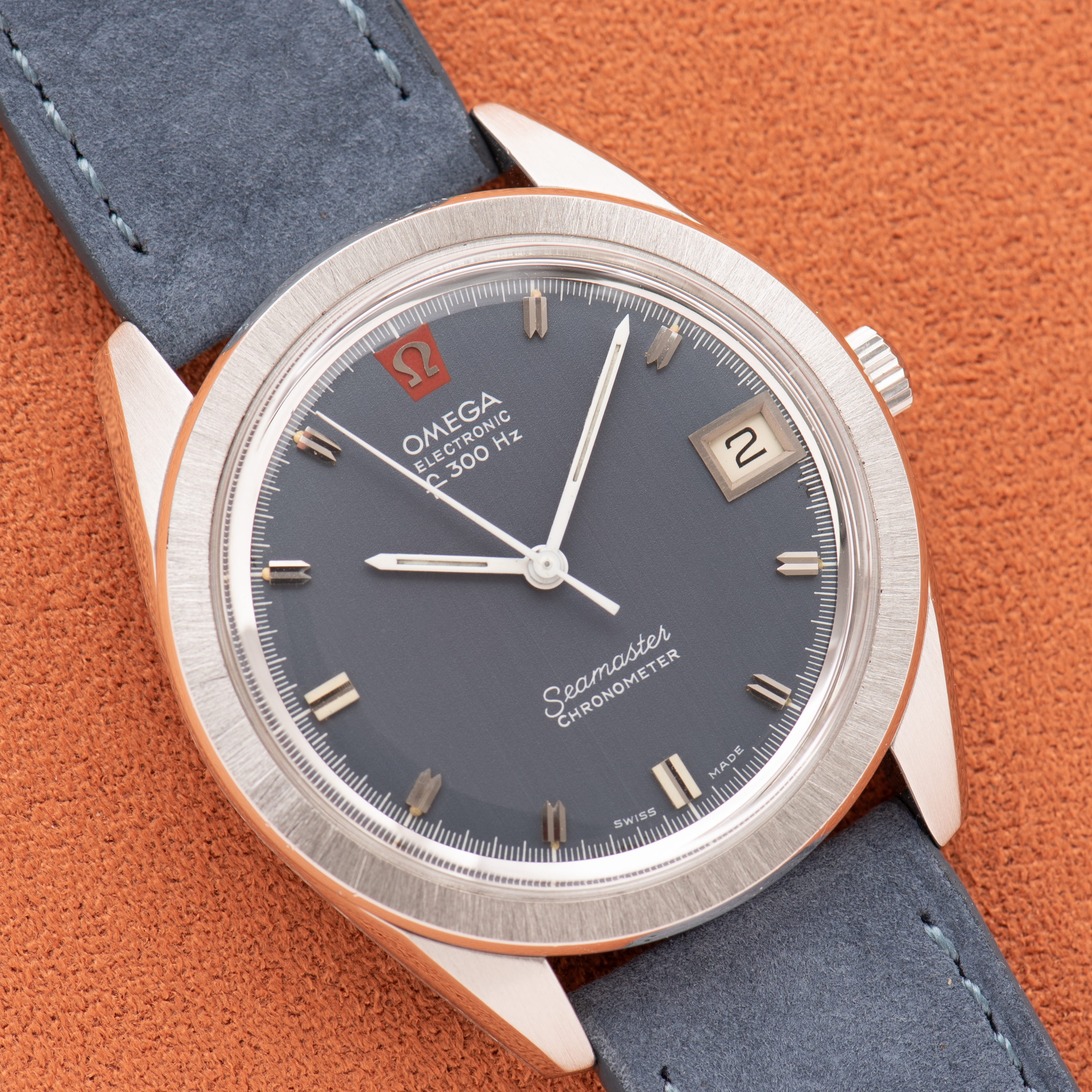 Vue de Omega Electronic Seamaster Chronometer F300 from 1970 Réf 198.001
