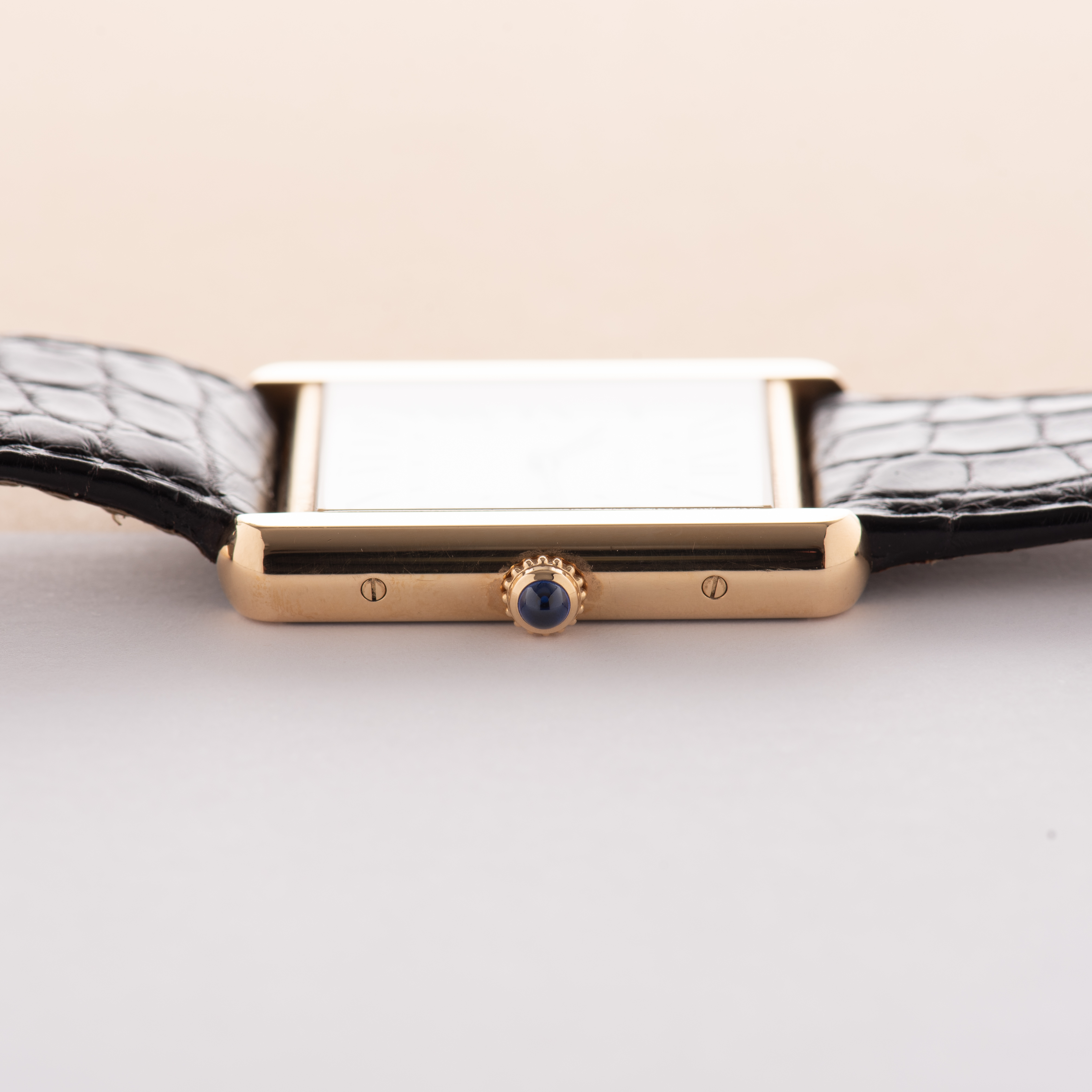 Zicht op Cartier Tank Solo LM ref 3167 Gold 18K/Steel Volledige set