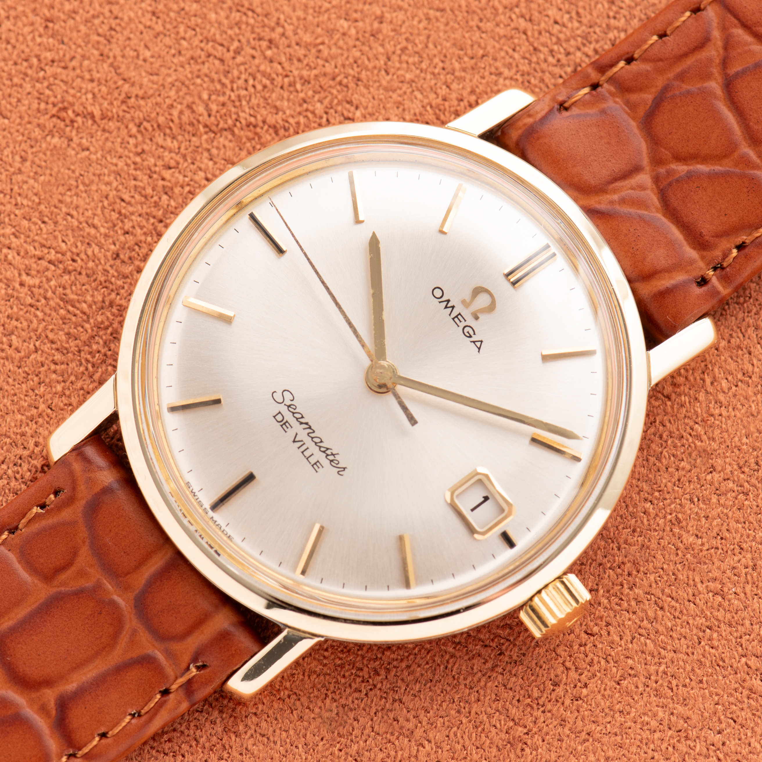 View of Omega Seamaster De Ville Date Gold/Steel Ref 136,020 SP from 1963