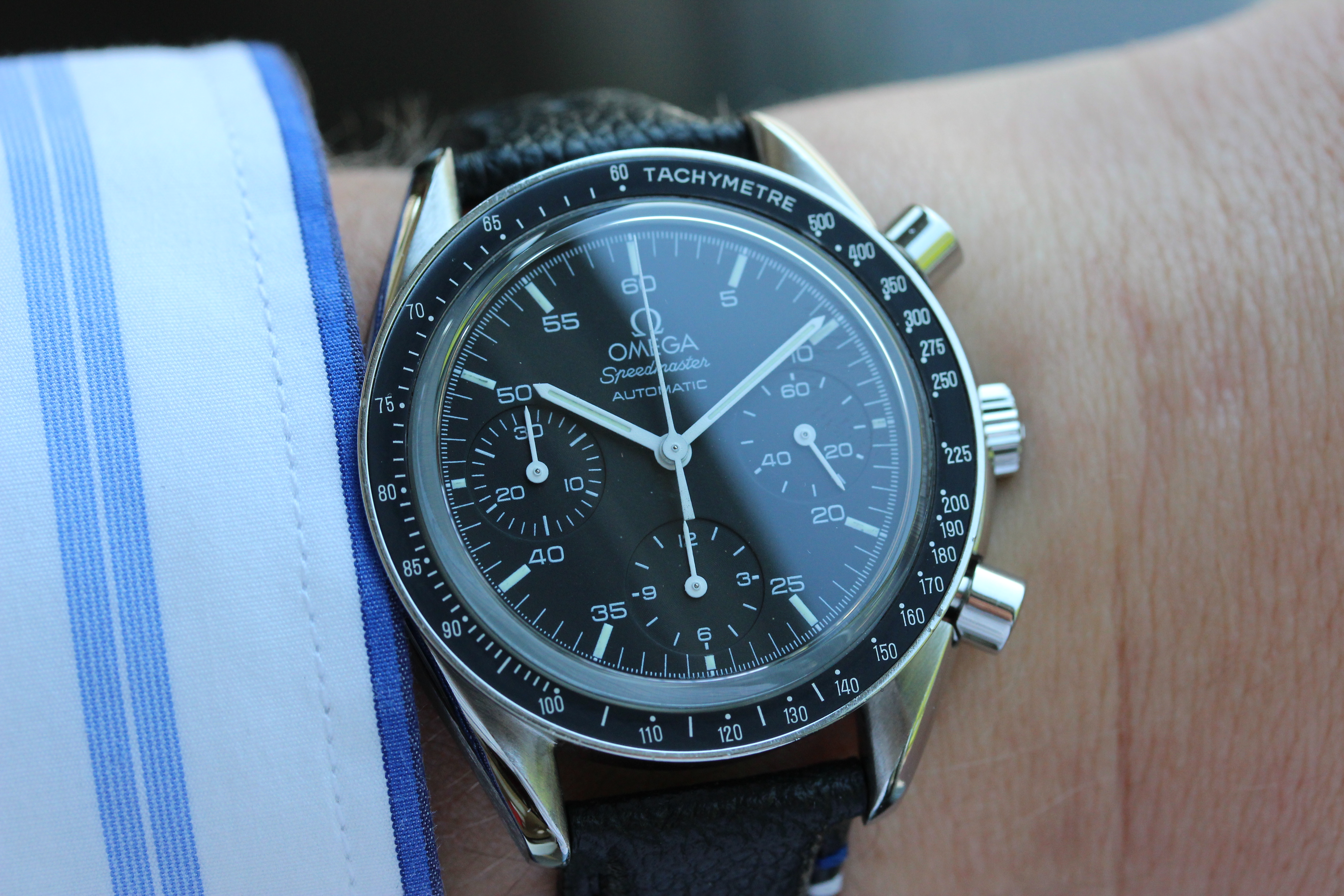 Zicht op Omega Speedmaster Reduced Automatic ref 3539,50,00